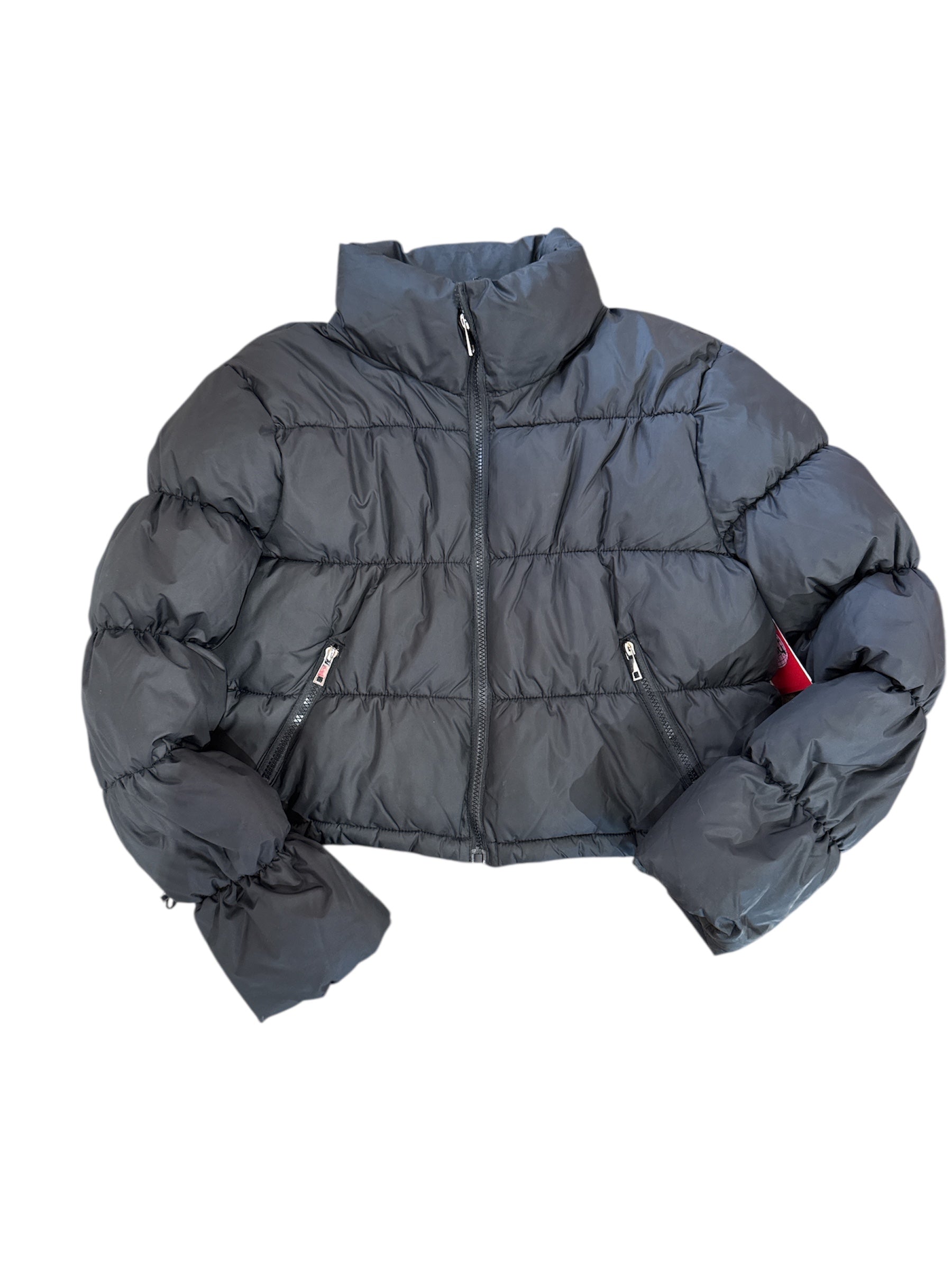 black zenana puffer coat, L