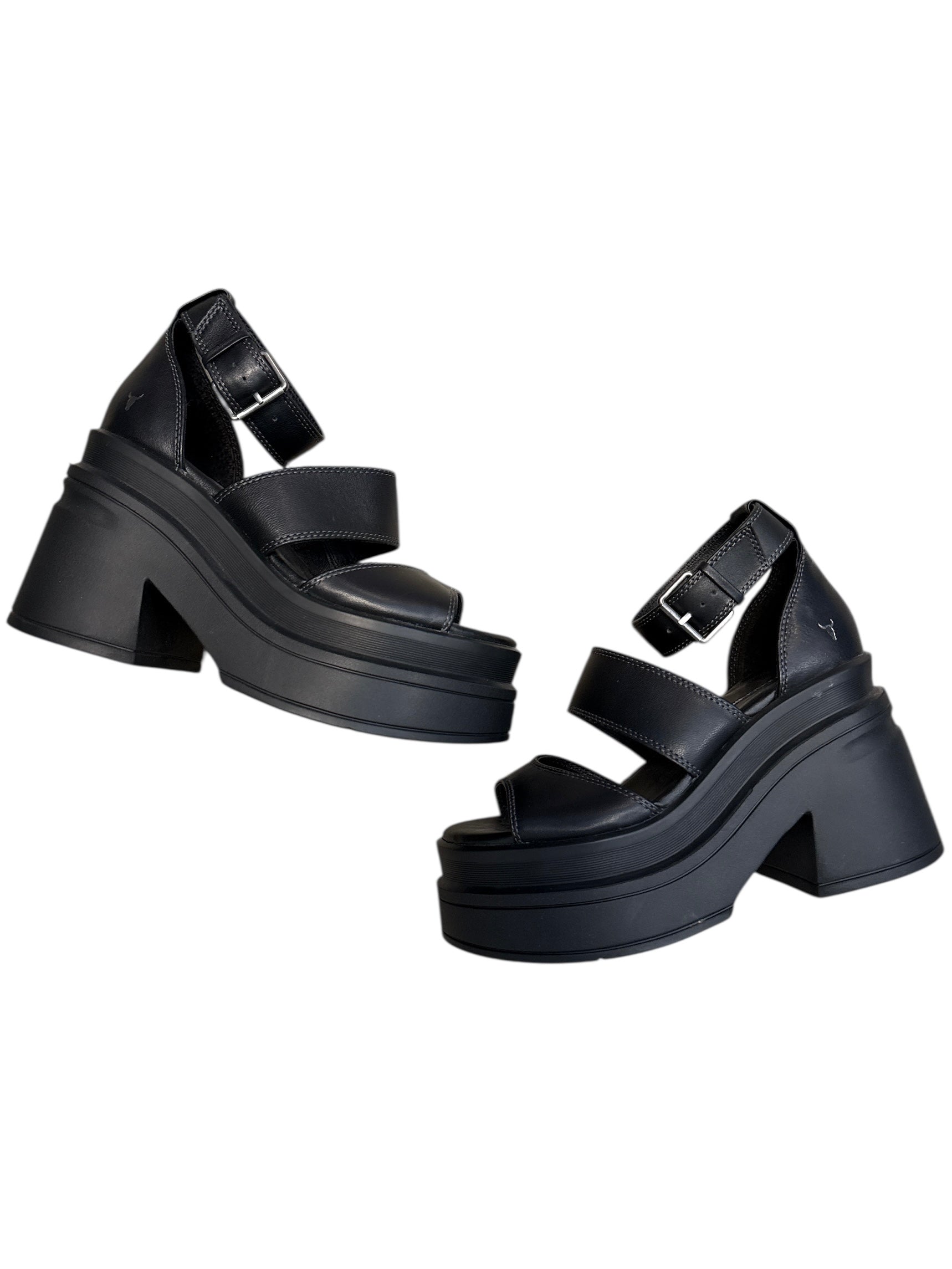 black windsor smith strappy platform sandals, 6