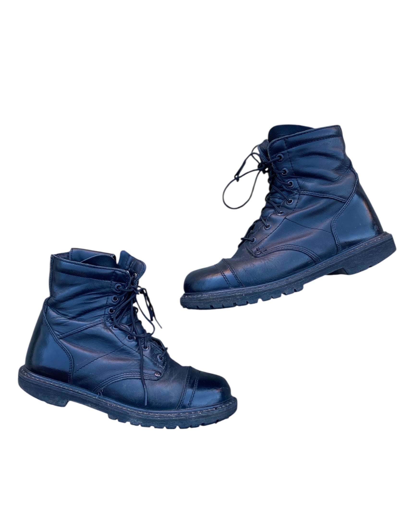 black Rocky leather combat boots, 8