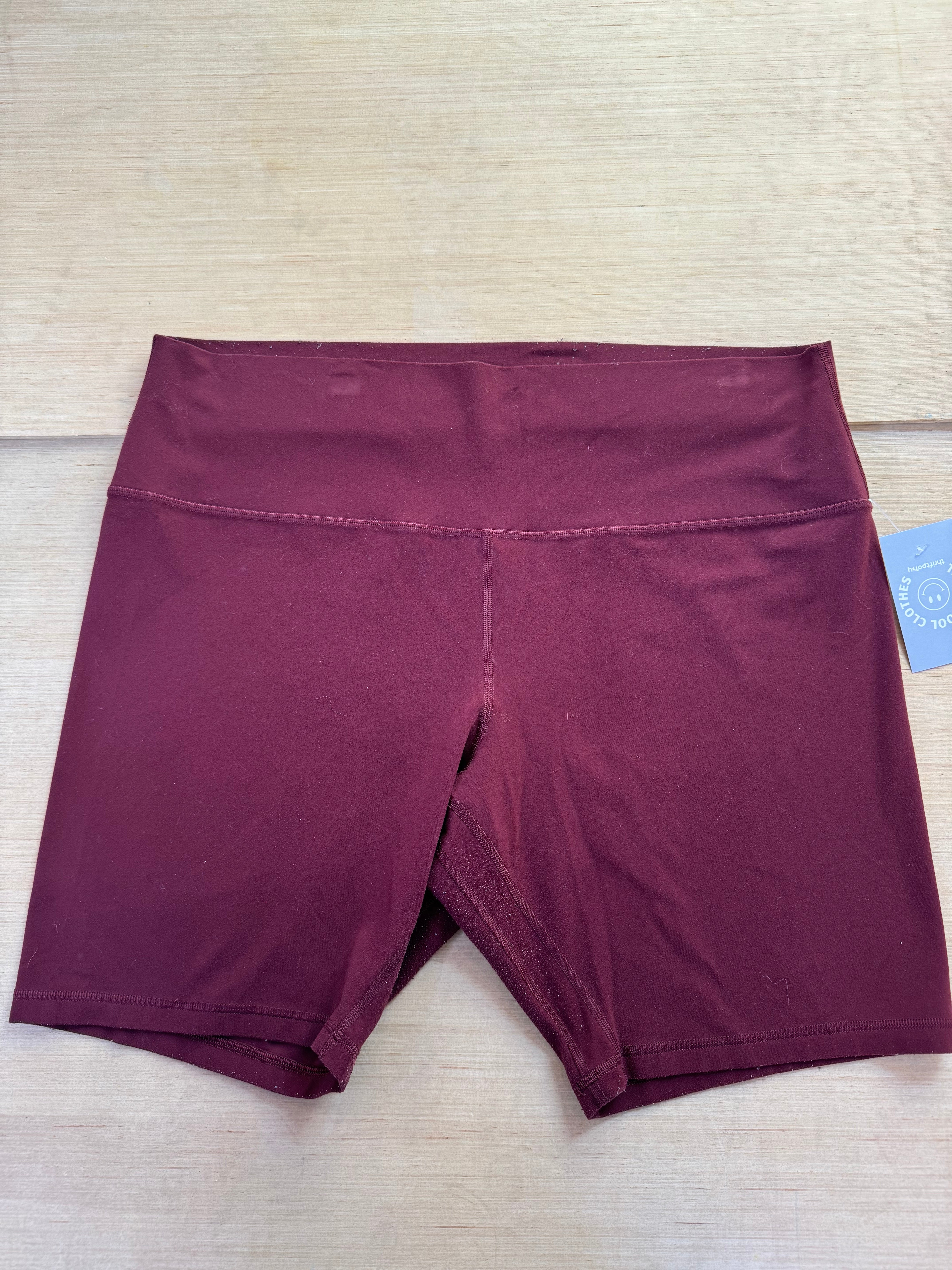 maroon lululemon biker shorts, 18