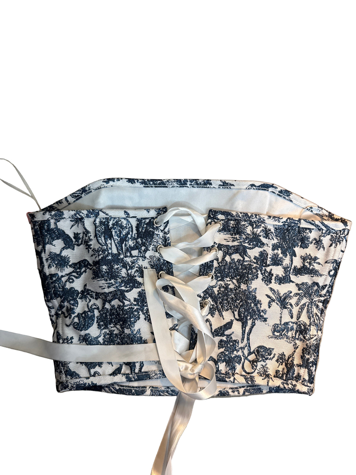 blue white caraluna jungle corset, L