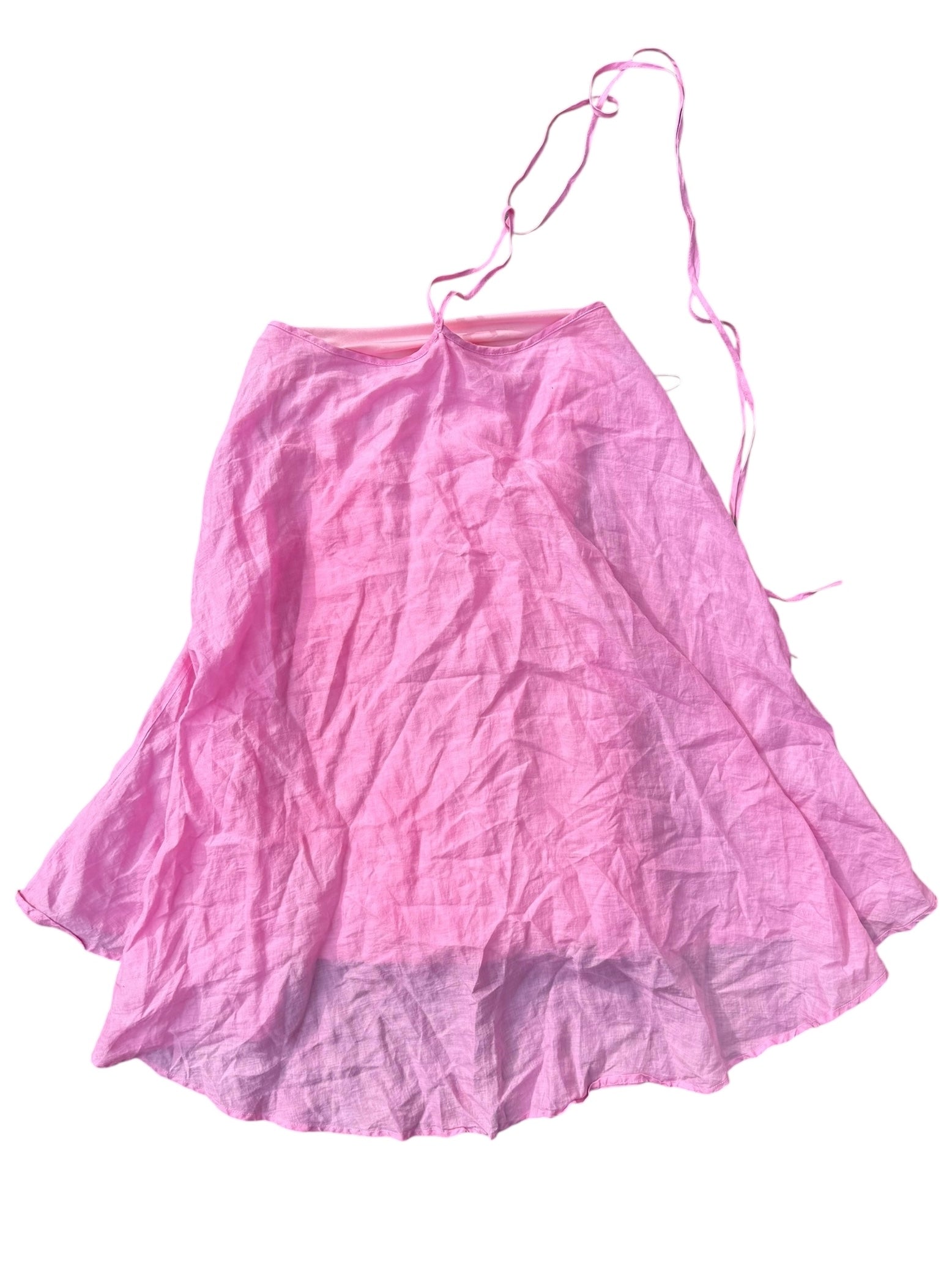 pink the wolf gang halter linen dress, s