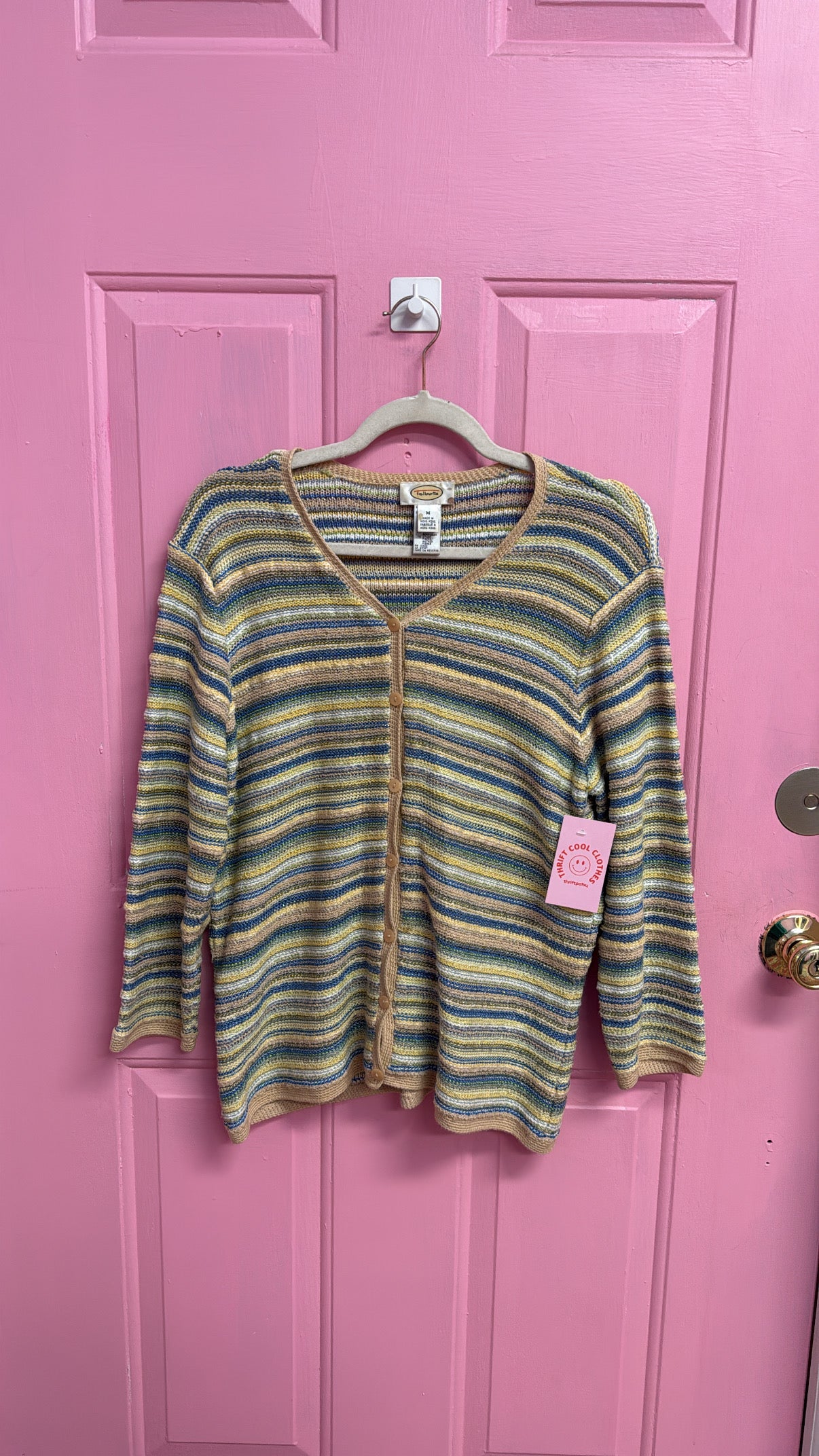Blue green Talbots Striped sweater, M