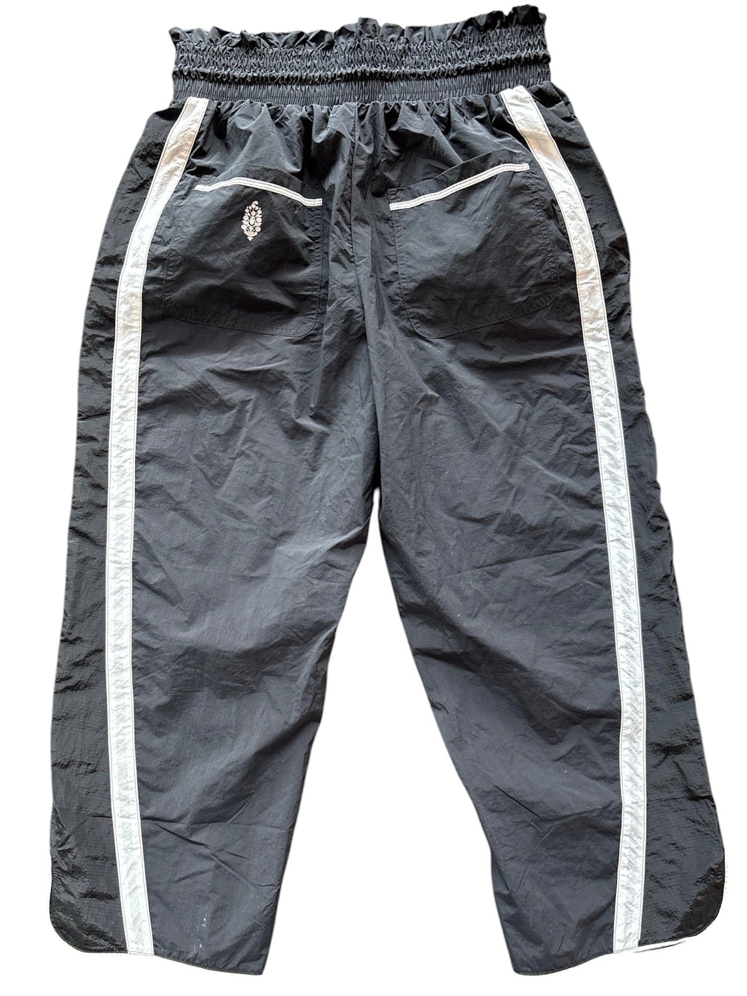 black white Free People striped workout pants, M