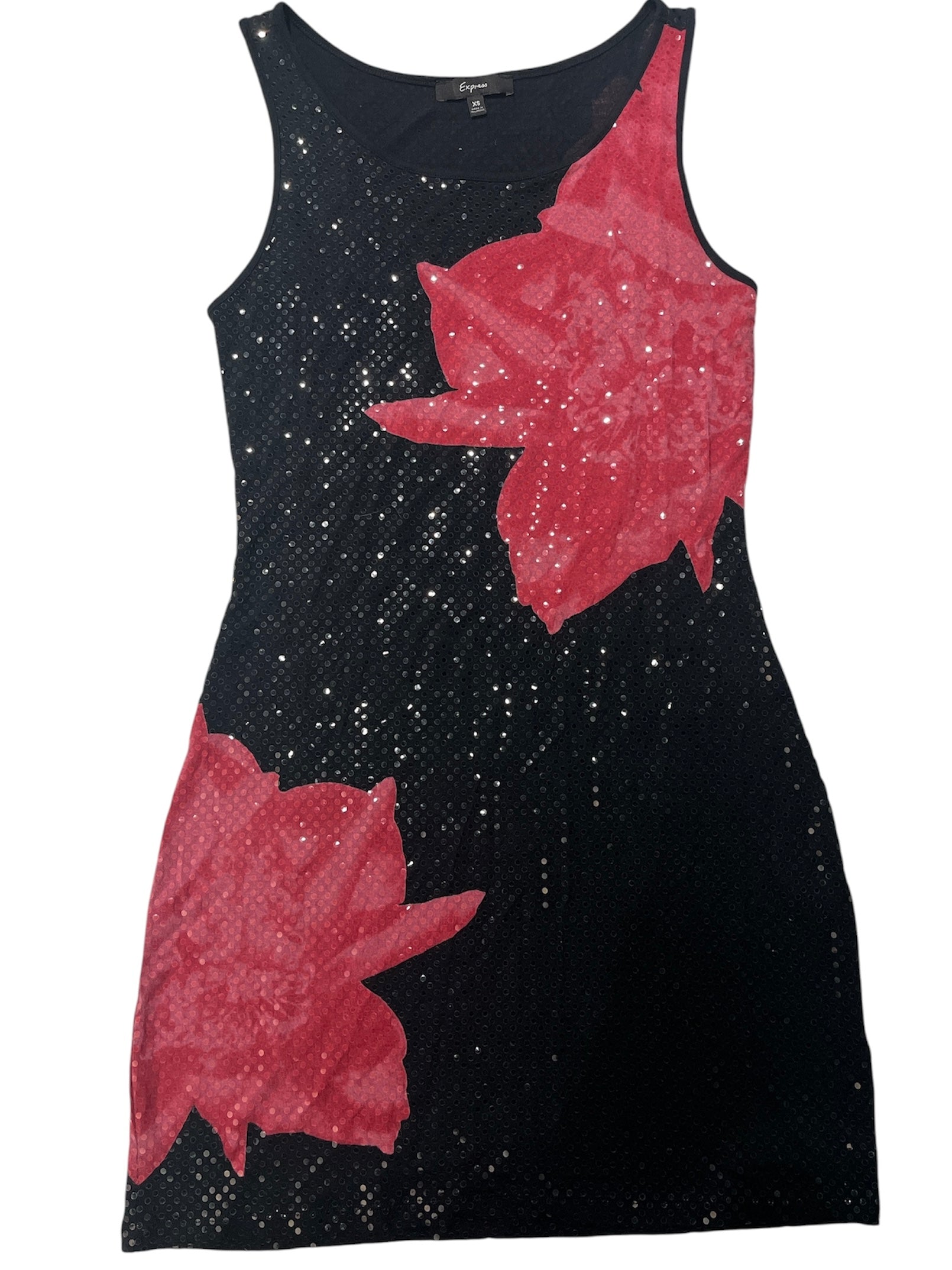 Black Express Sequin flower dress, XS