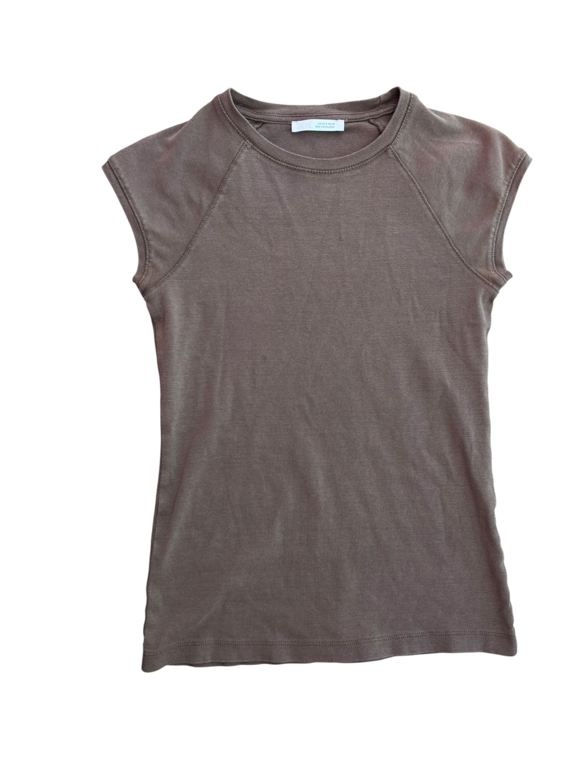 brown zara basic ss top, s