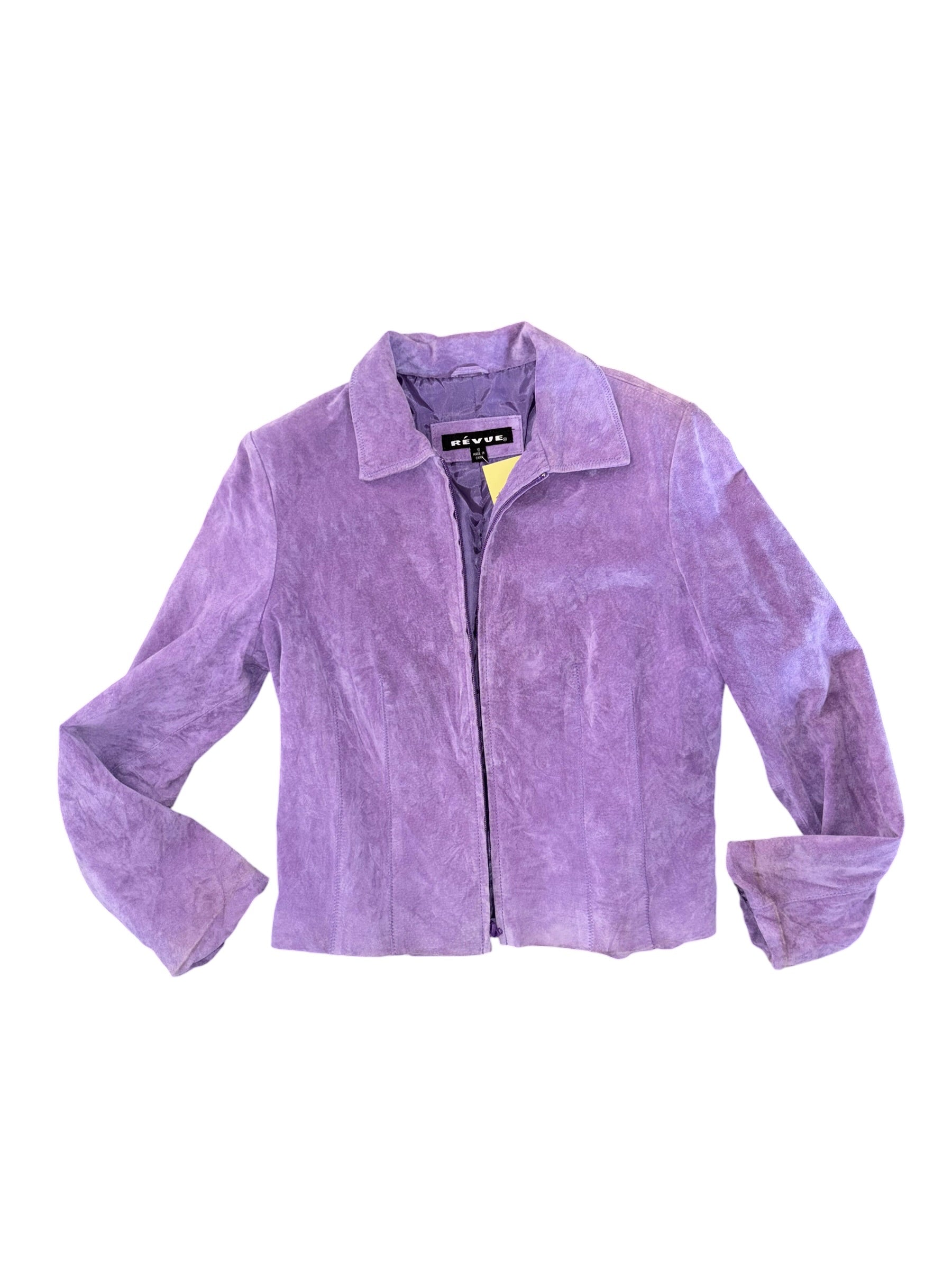 purple revue leather zip up, 10