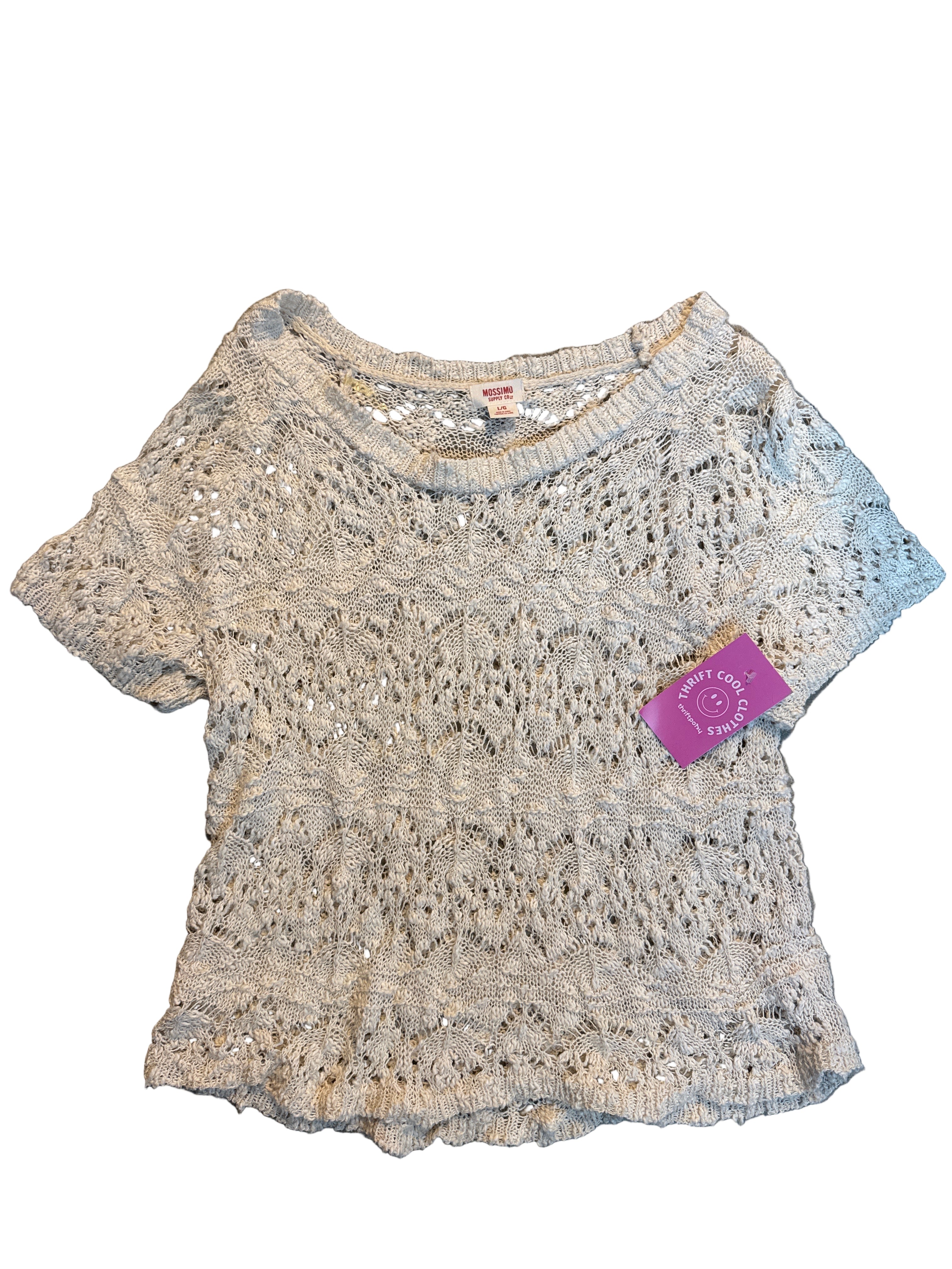 cream mossimo knit ss top, L
