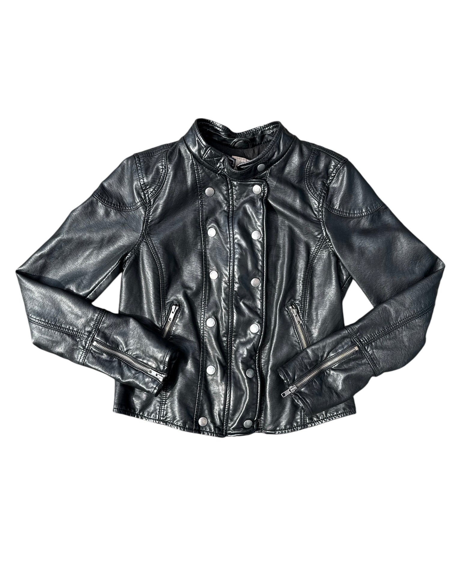 black free people Leather jacket, M