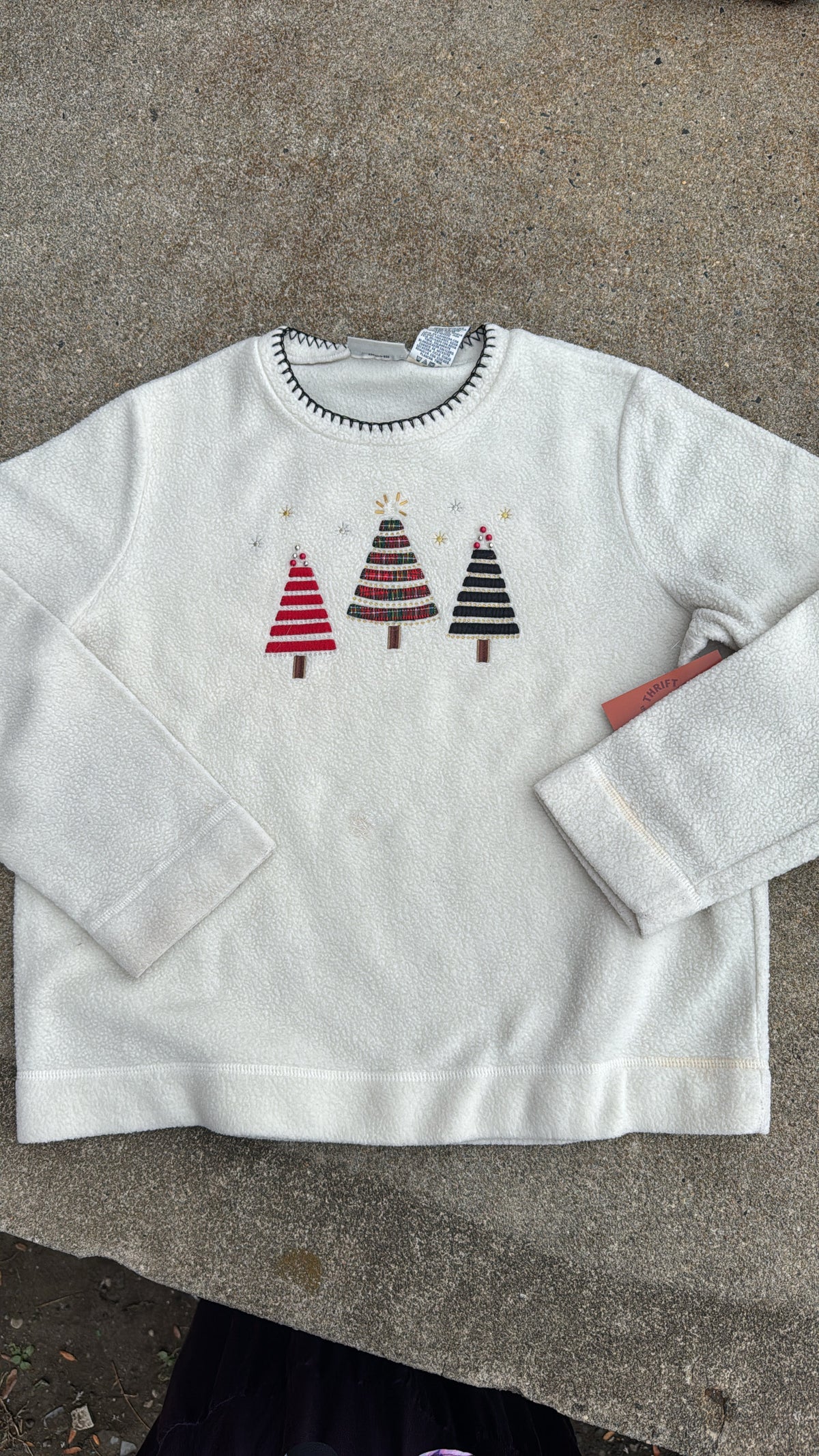 White White Stag Christmas tree crewneck, L