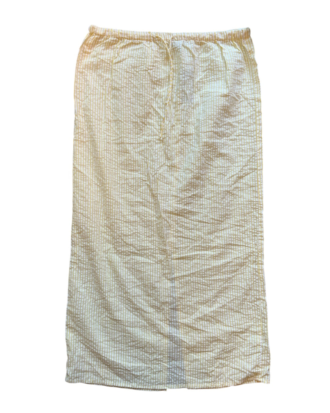 Yellow Pretty Little Thing Striped drawstring maxi skirt, 10