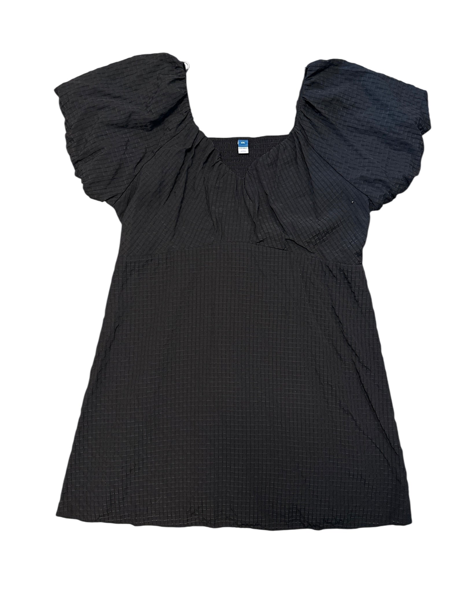 black old navy gridded babydoll dress, xxl