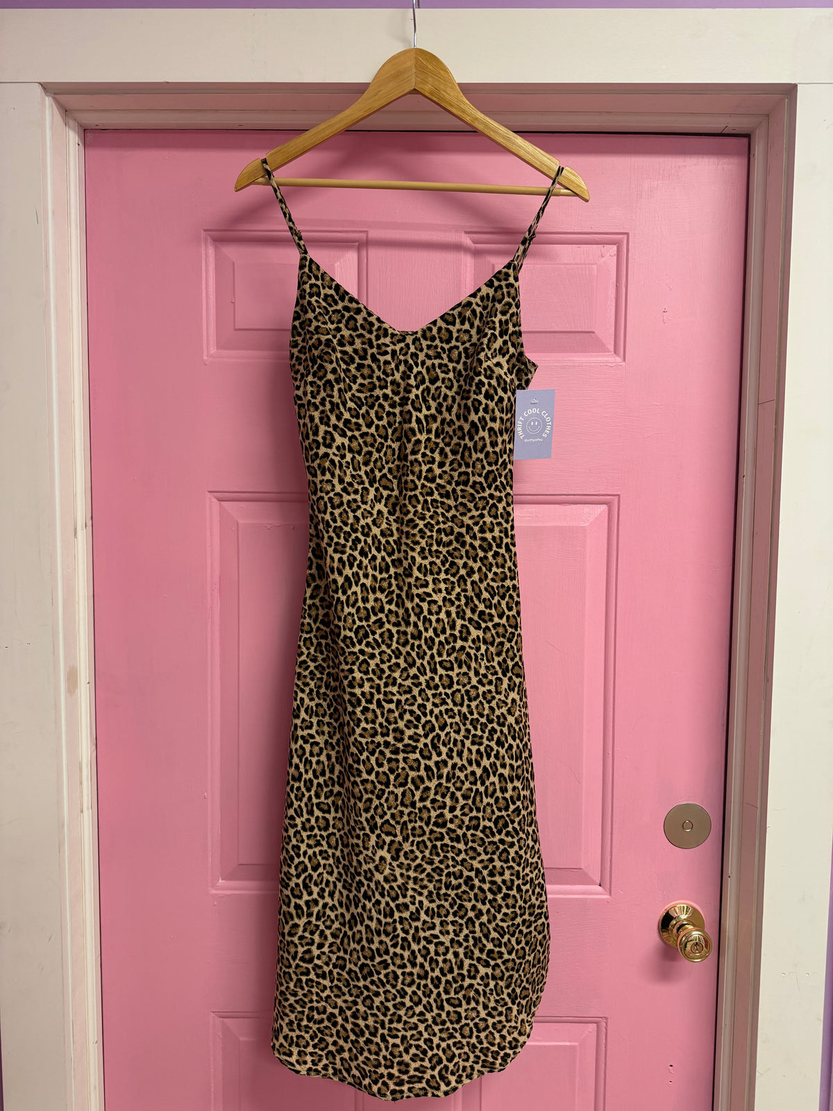 Brown The impeccable pig Cheetah midi dress, M