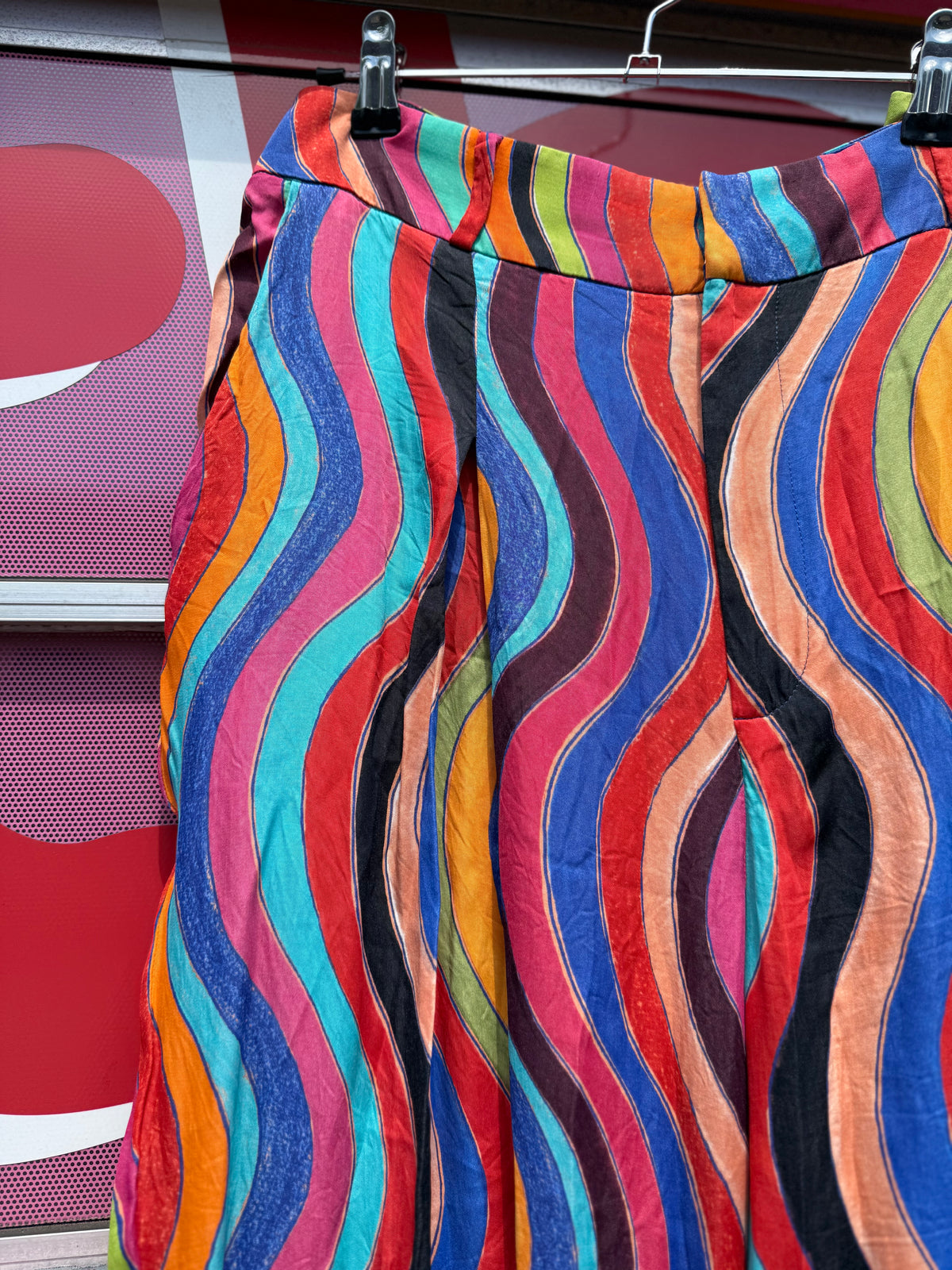red blue yellow farm rio swirl trousers, L