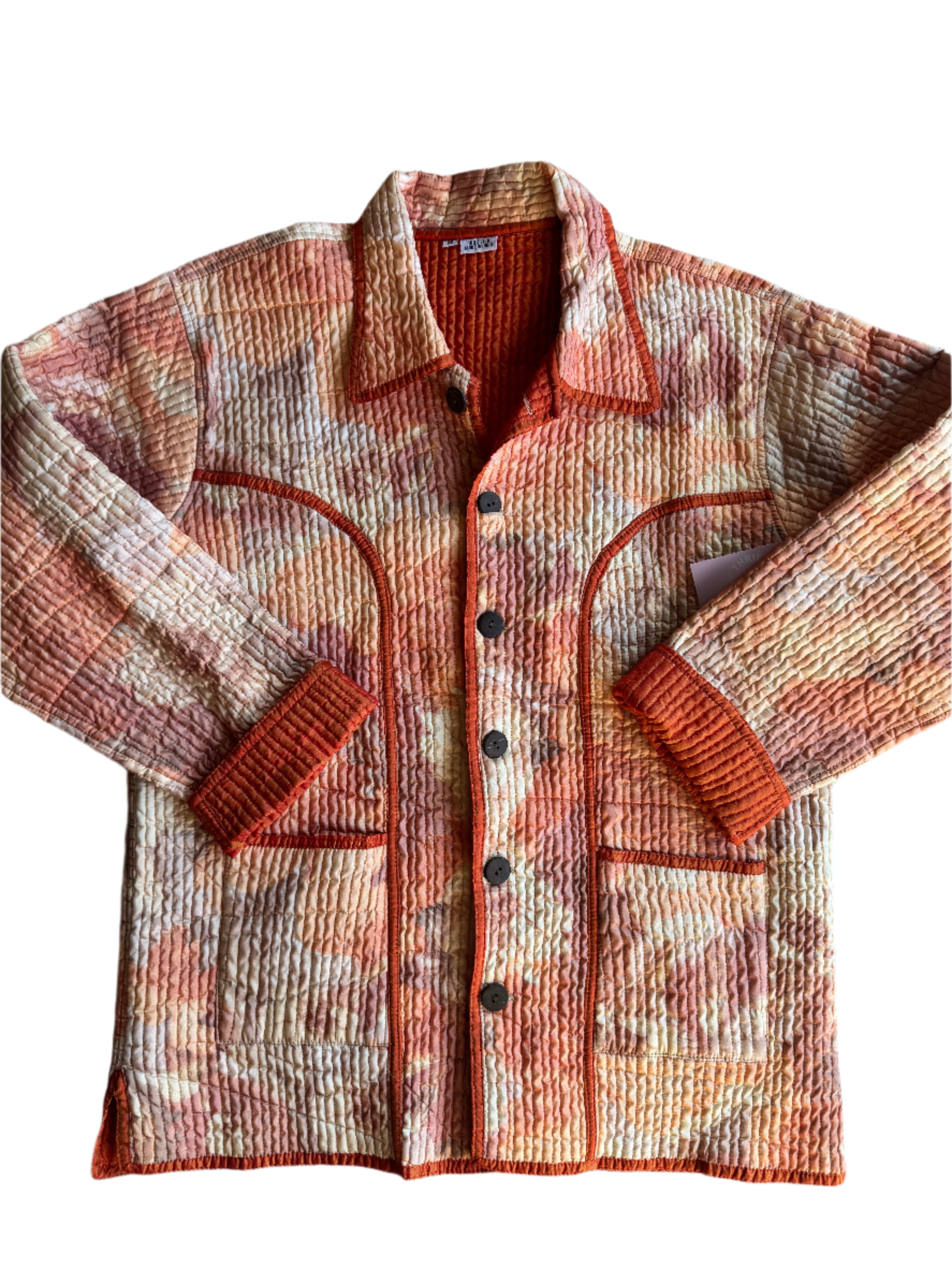 orange 100% silk jacket, M