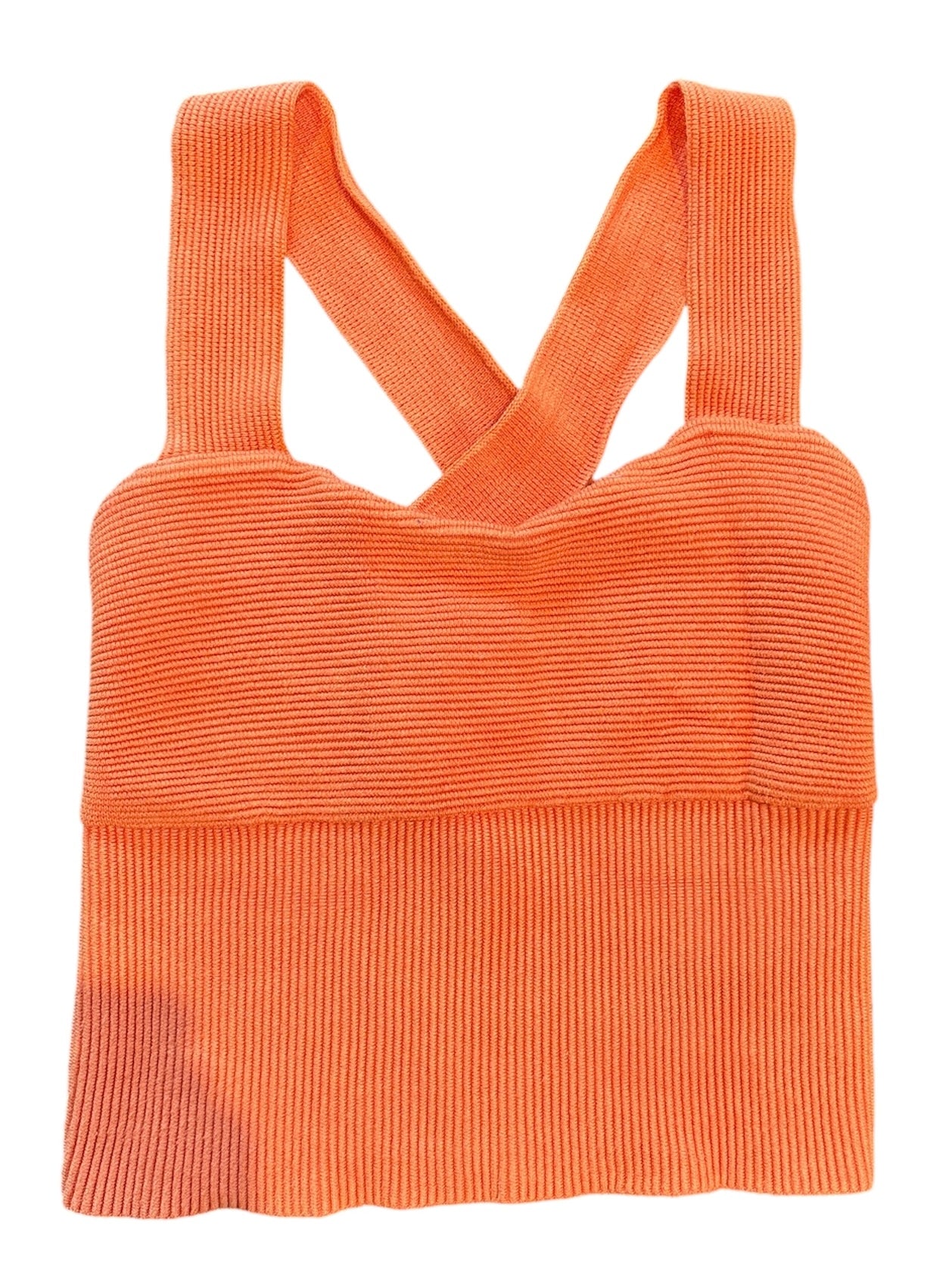 orange abercrombie & fitch ribbed tank, small