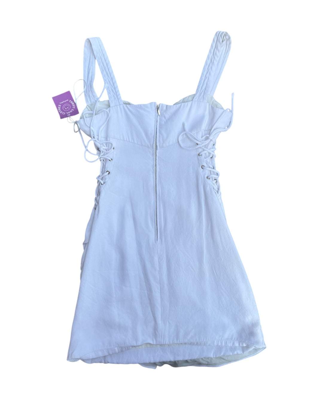 white nicholas bustier corset side tank mini dress, 8