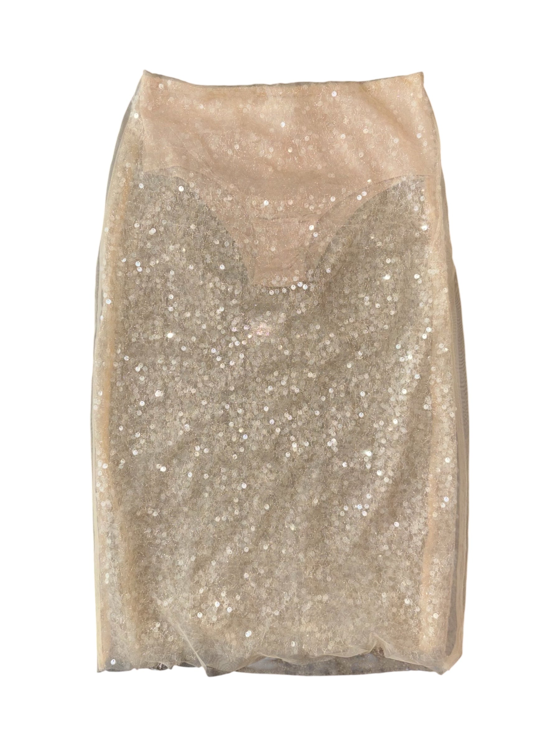 Cream Sunday in Brooklyn Sequin midi skirt, S