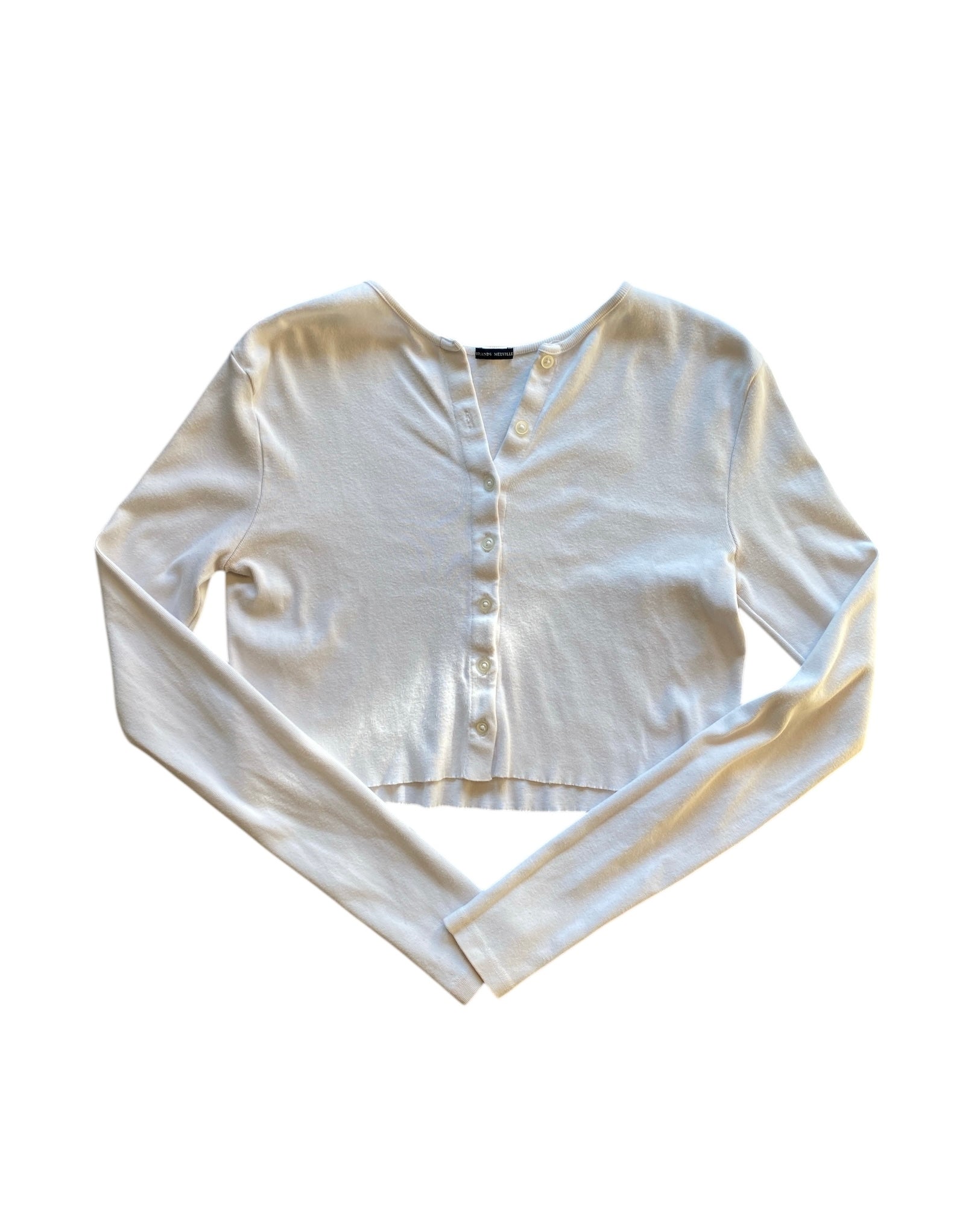 white brandy melville knit fitted cardigan