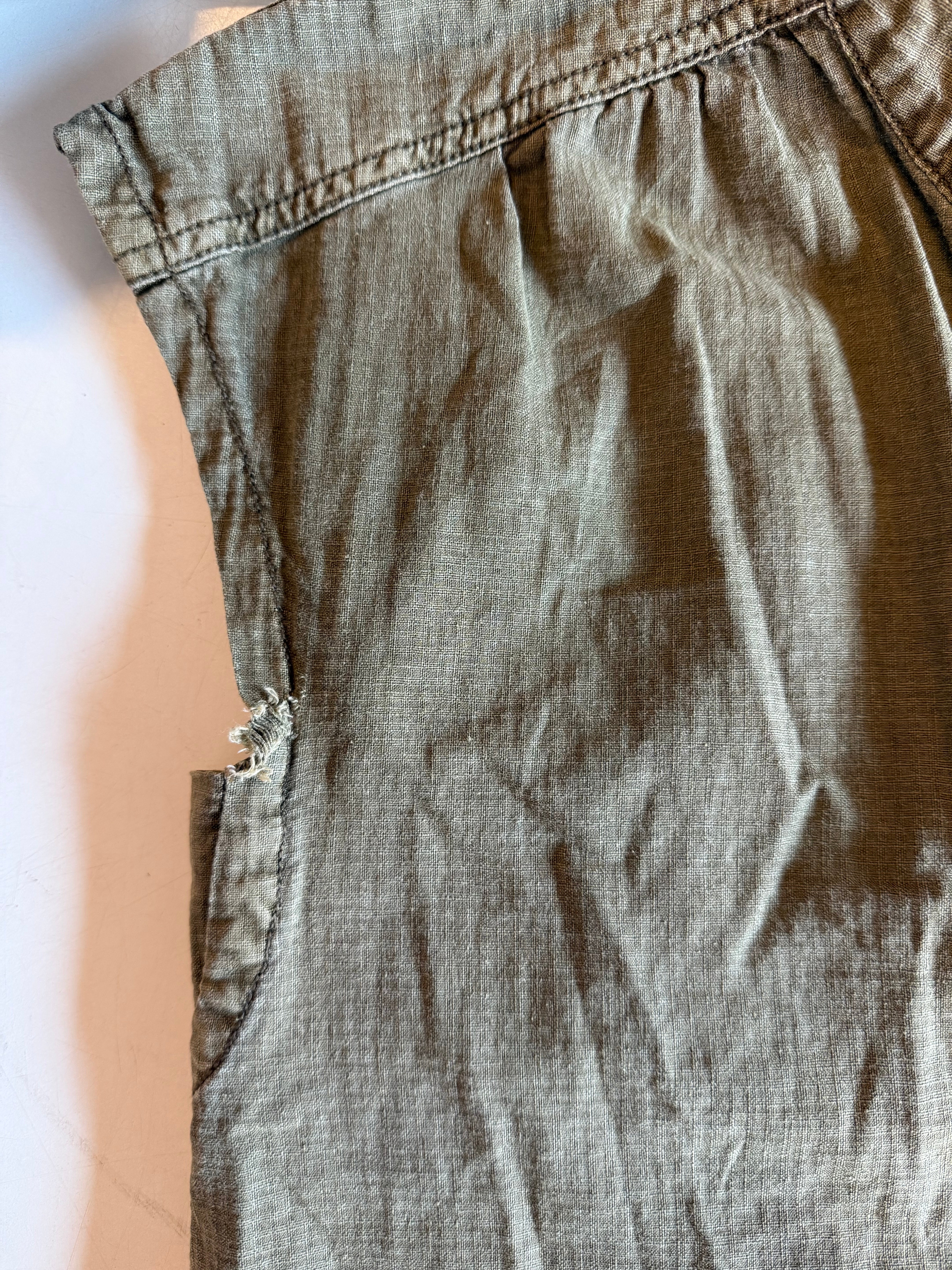 green anthropologie shirt dress, small