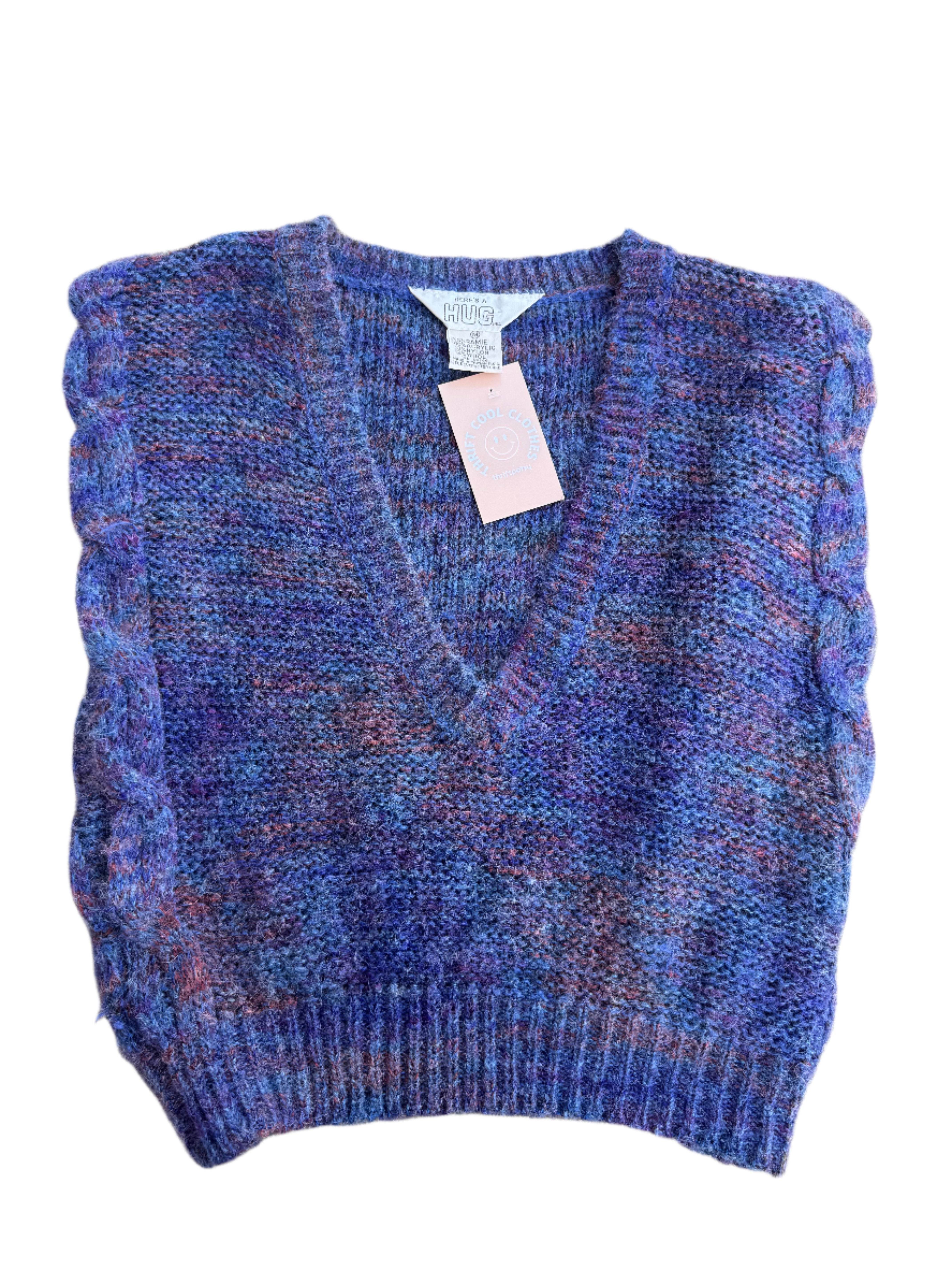 purple here's a hug vtg knit vest, m