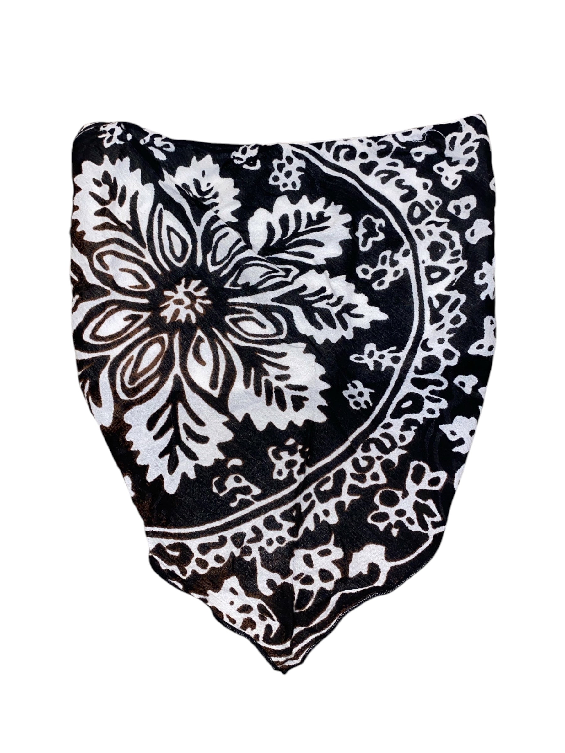 brown grey white fp one bandeau bandana top, m
