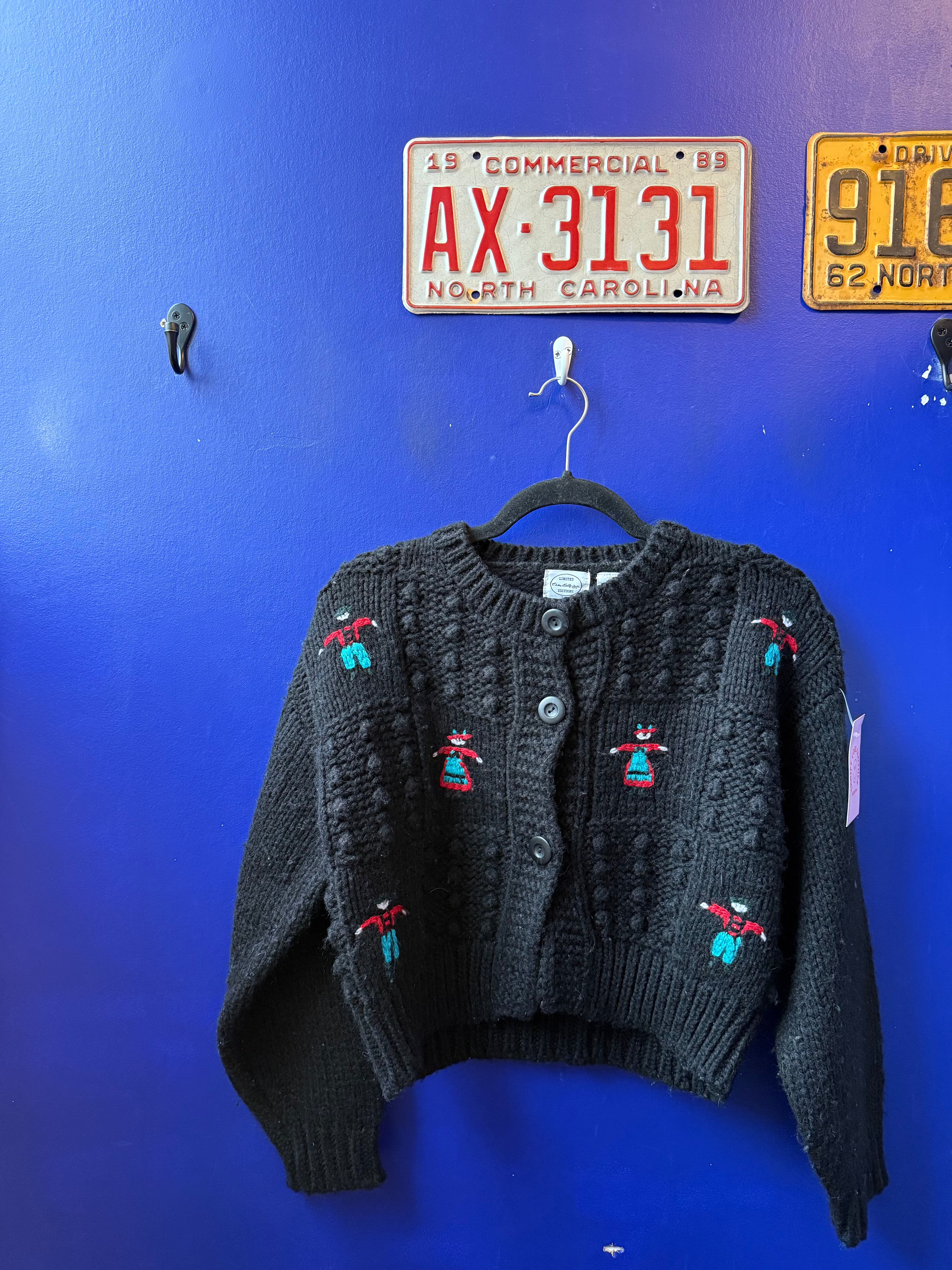 black red miss selfridge vtg people cardigan, s