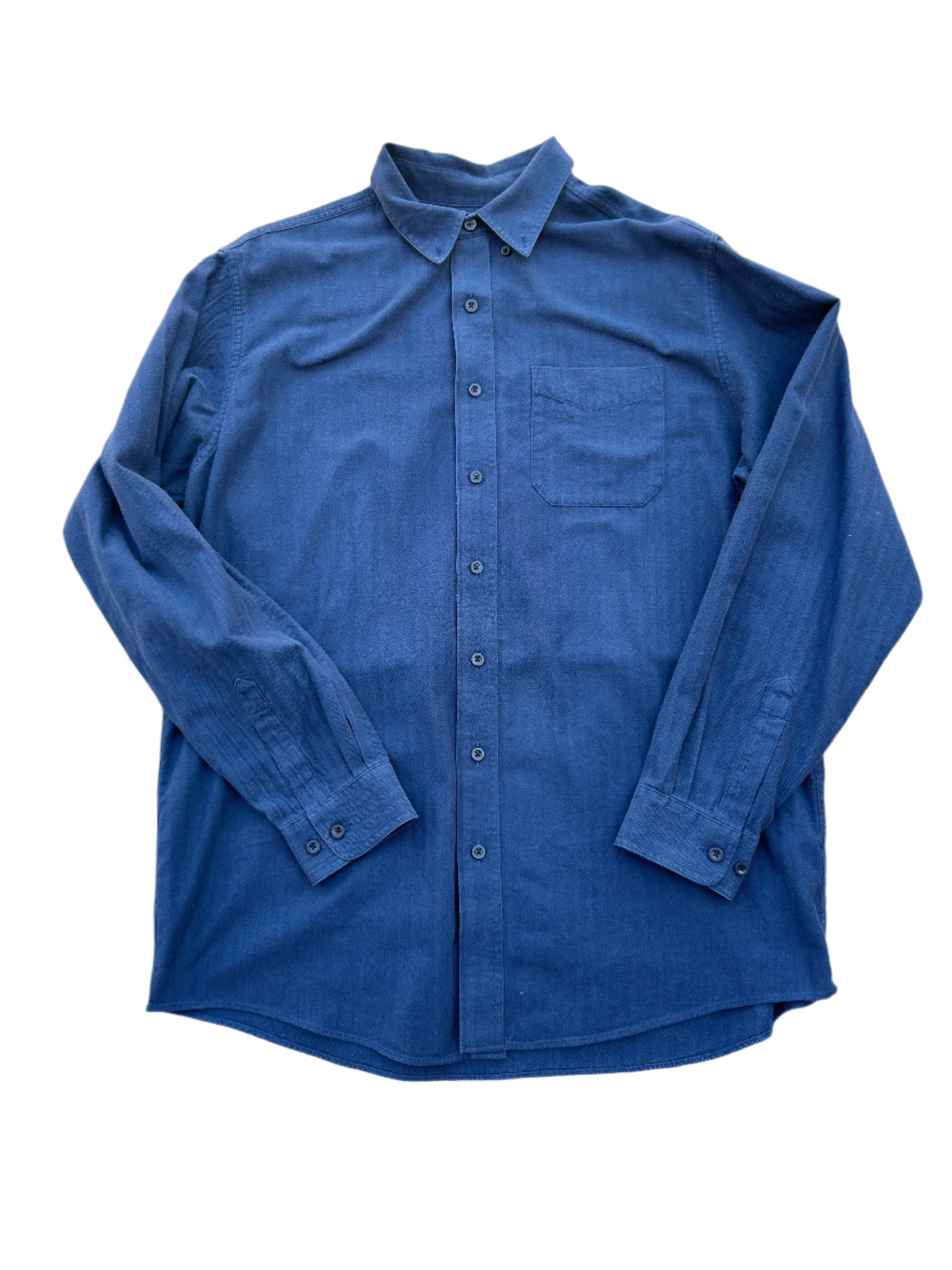 Navy LL bean Ls button up, Large