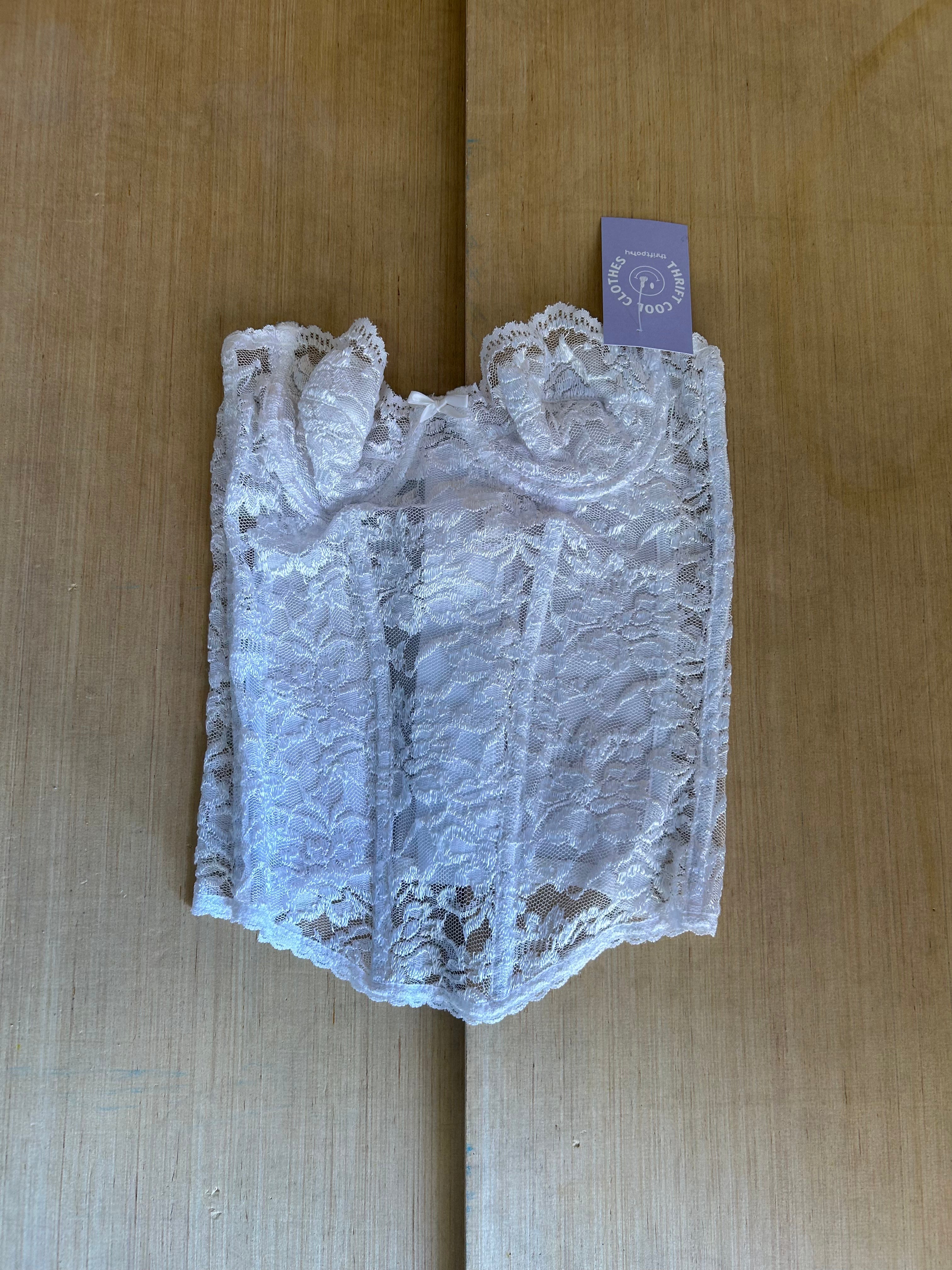 white lace corset