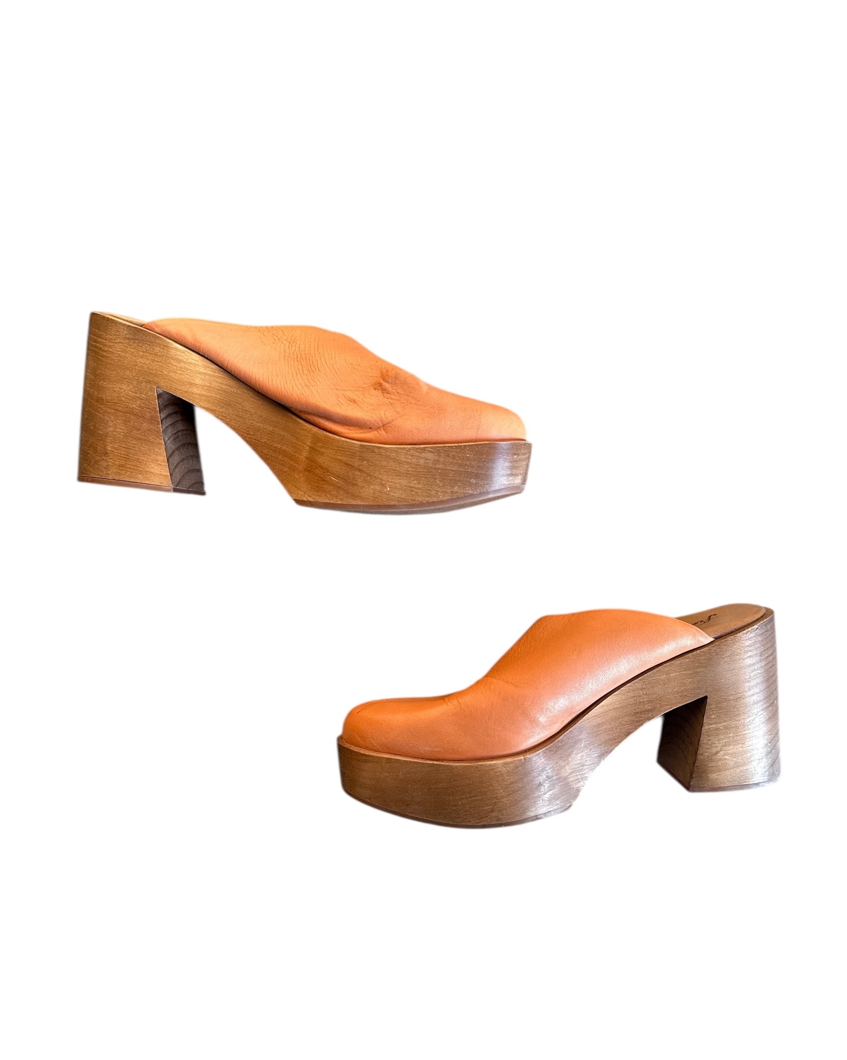 orange free people clogs, 40