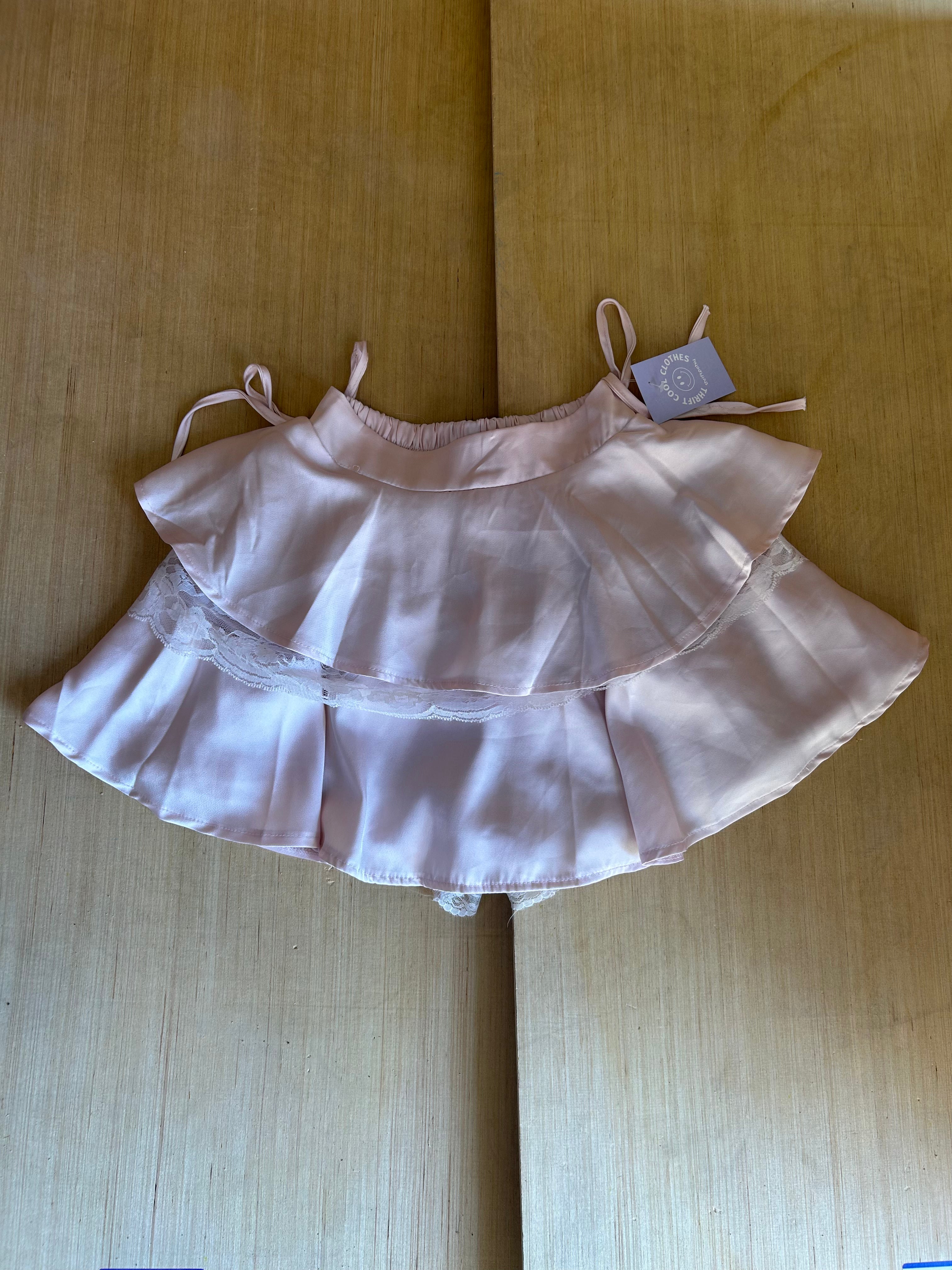 Pink Lacey ruffle mini, Xs