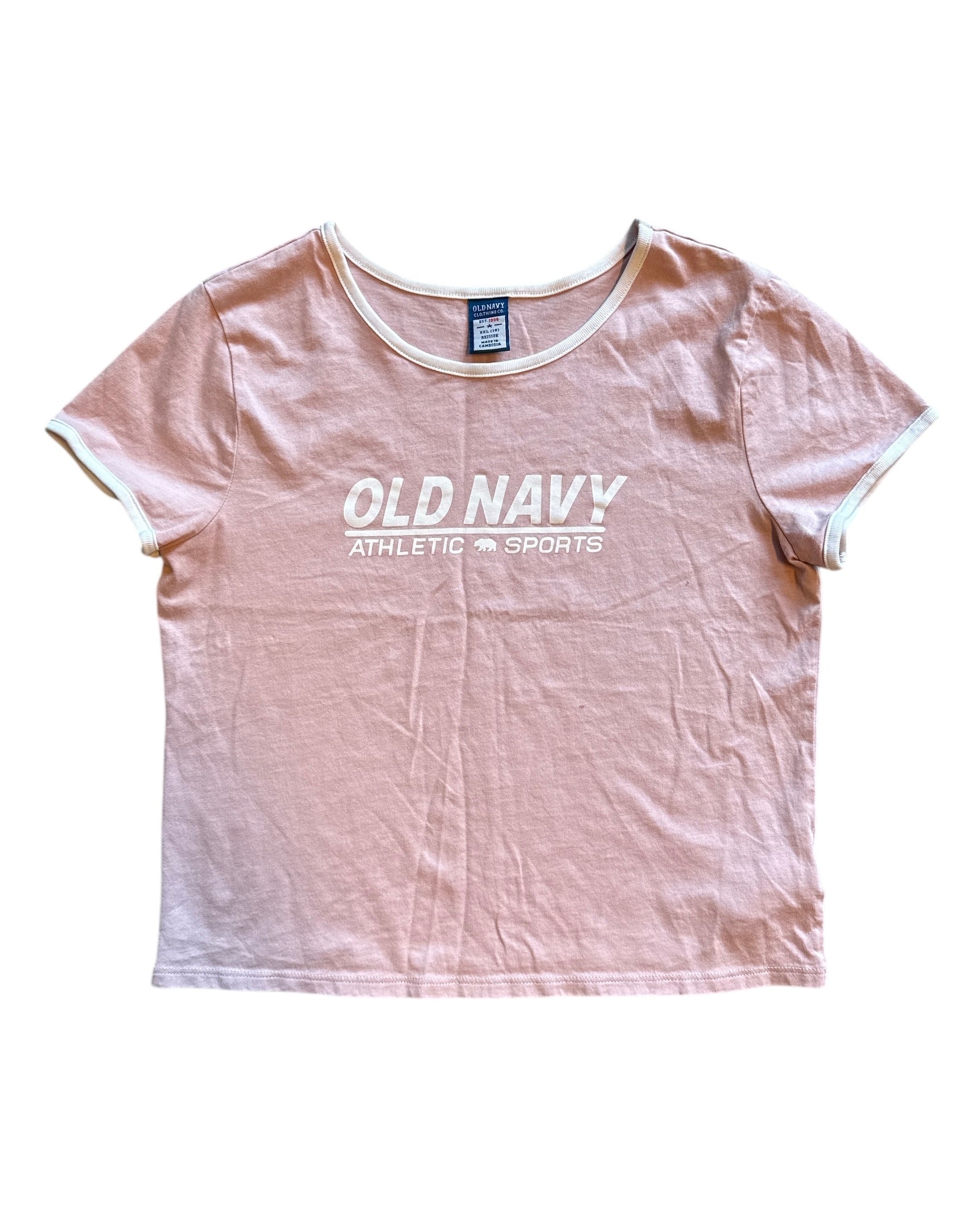 pink white old navy logo babytee, xxl