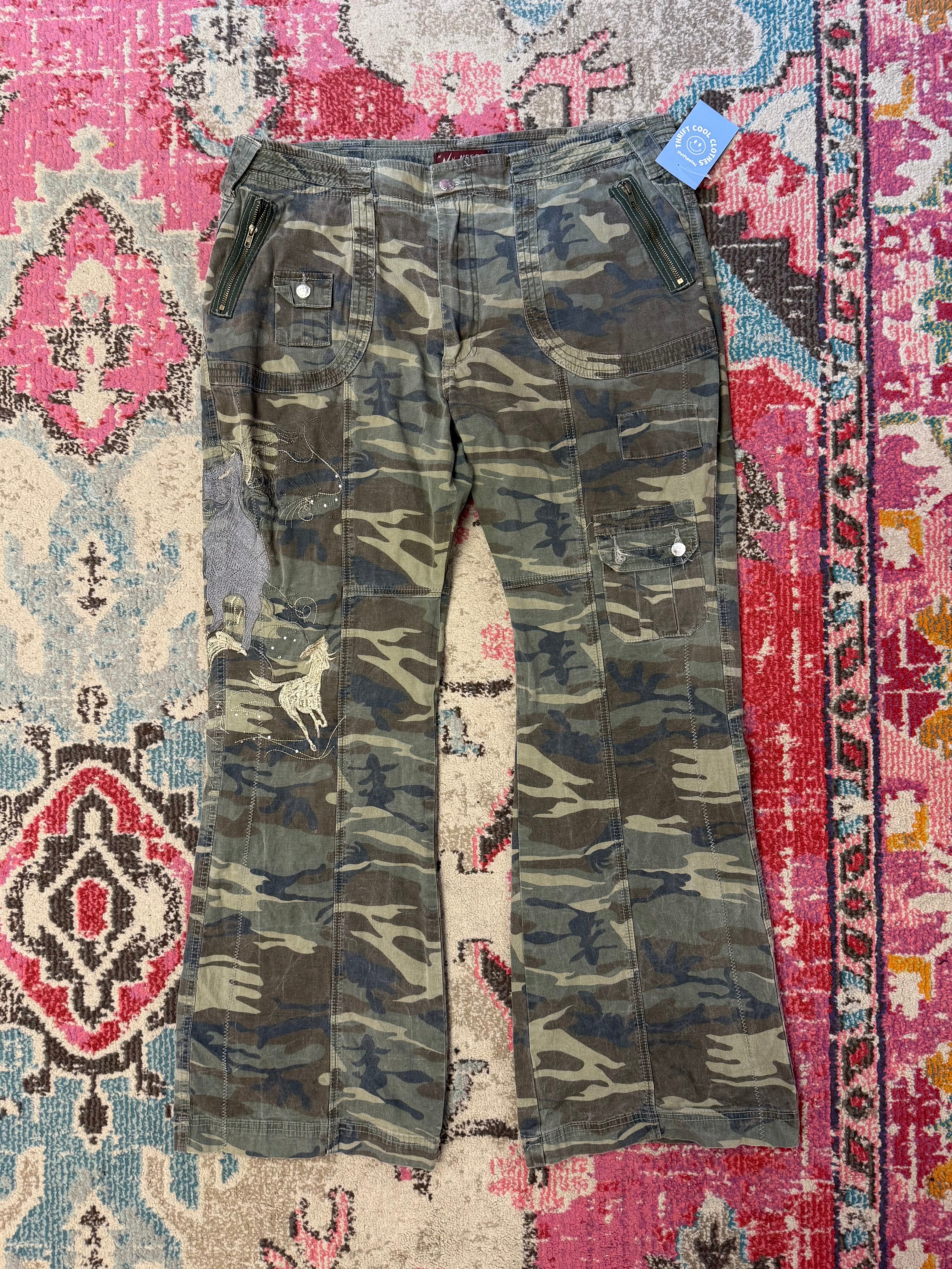Green brown Neeso Camo cargo jeans, 18