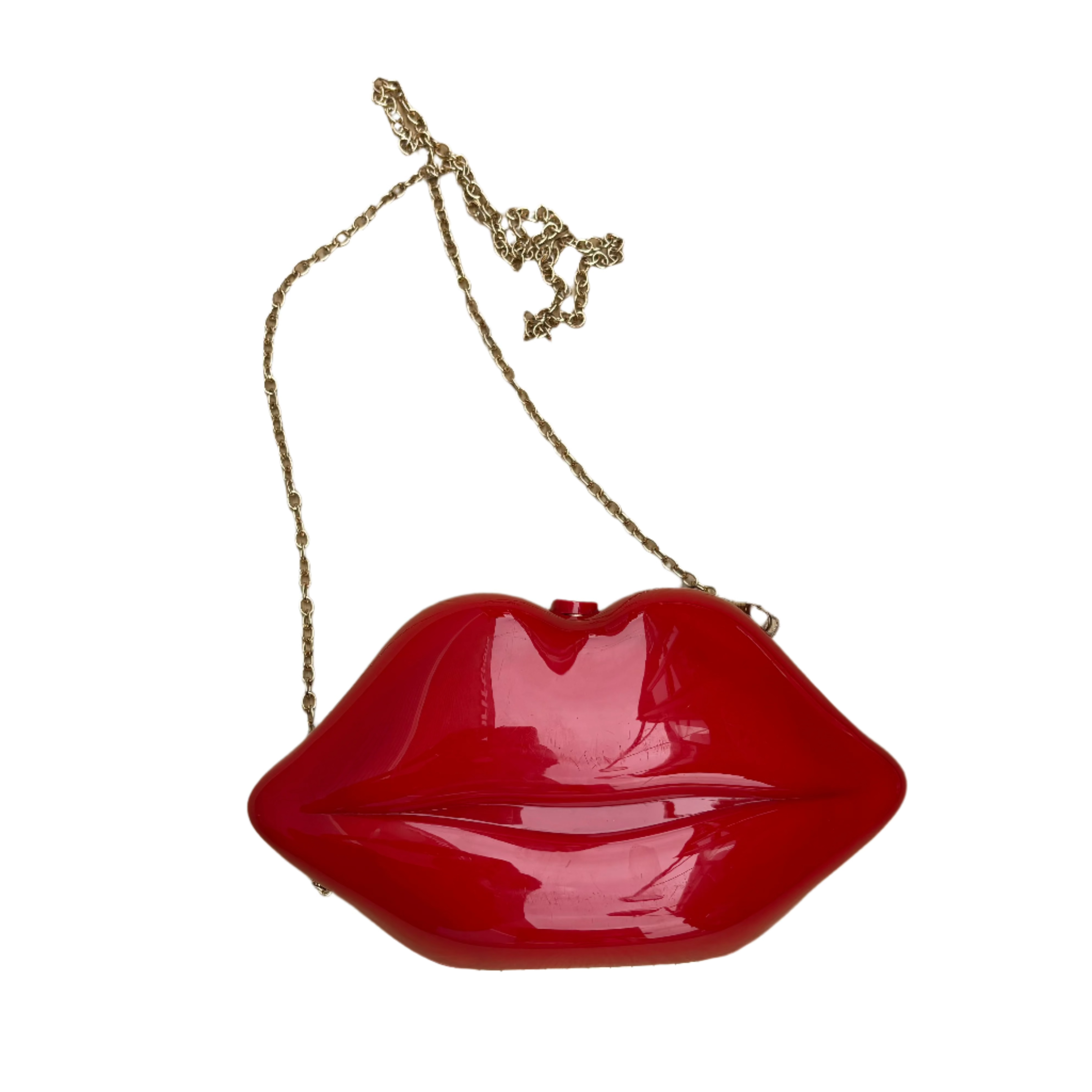 red lip purse