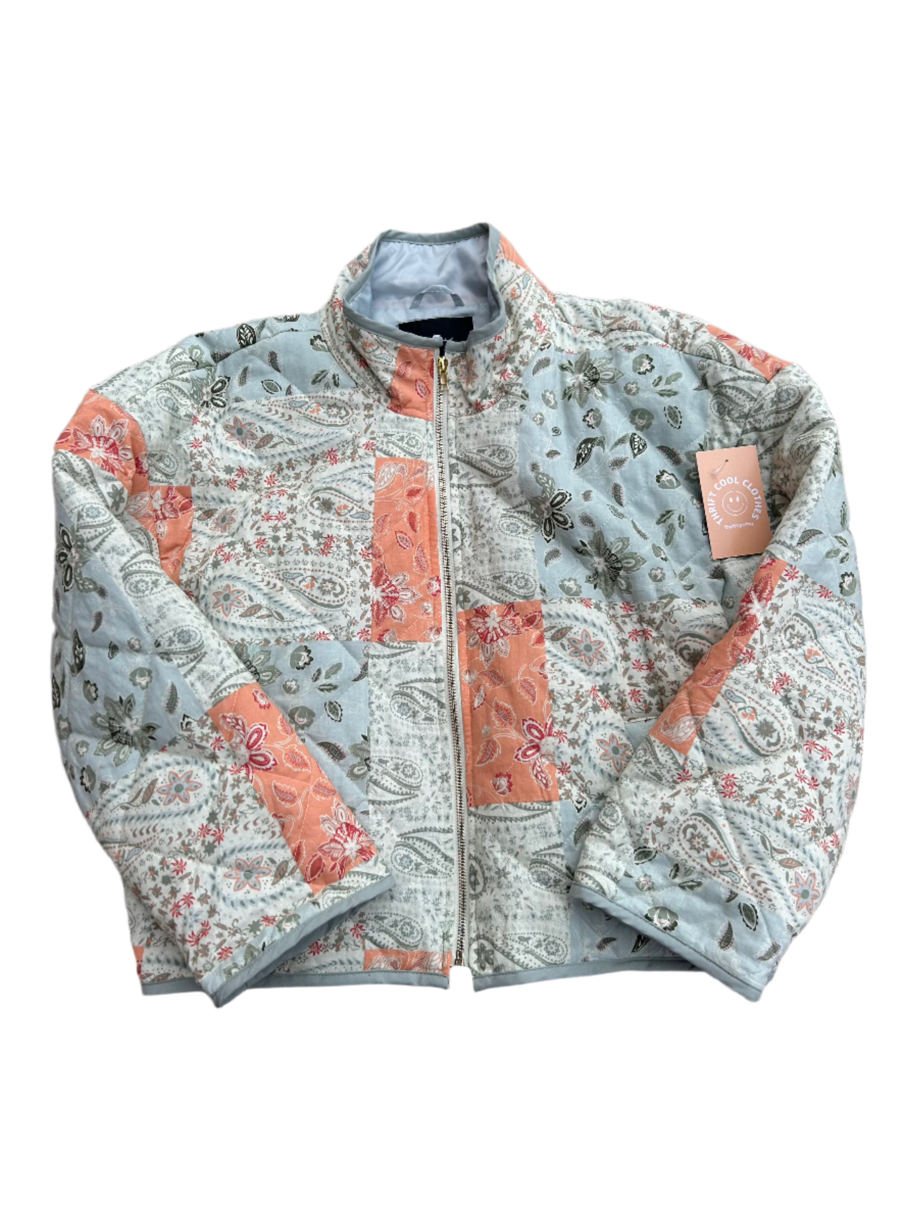 Blue gray red For all mankind Quilted patchwork jacket, M