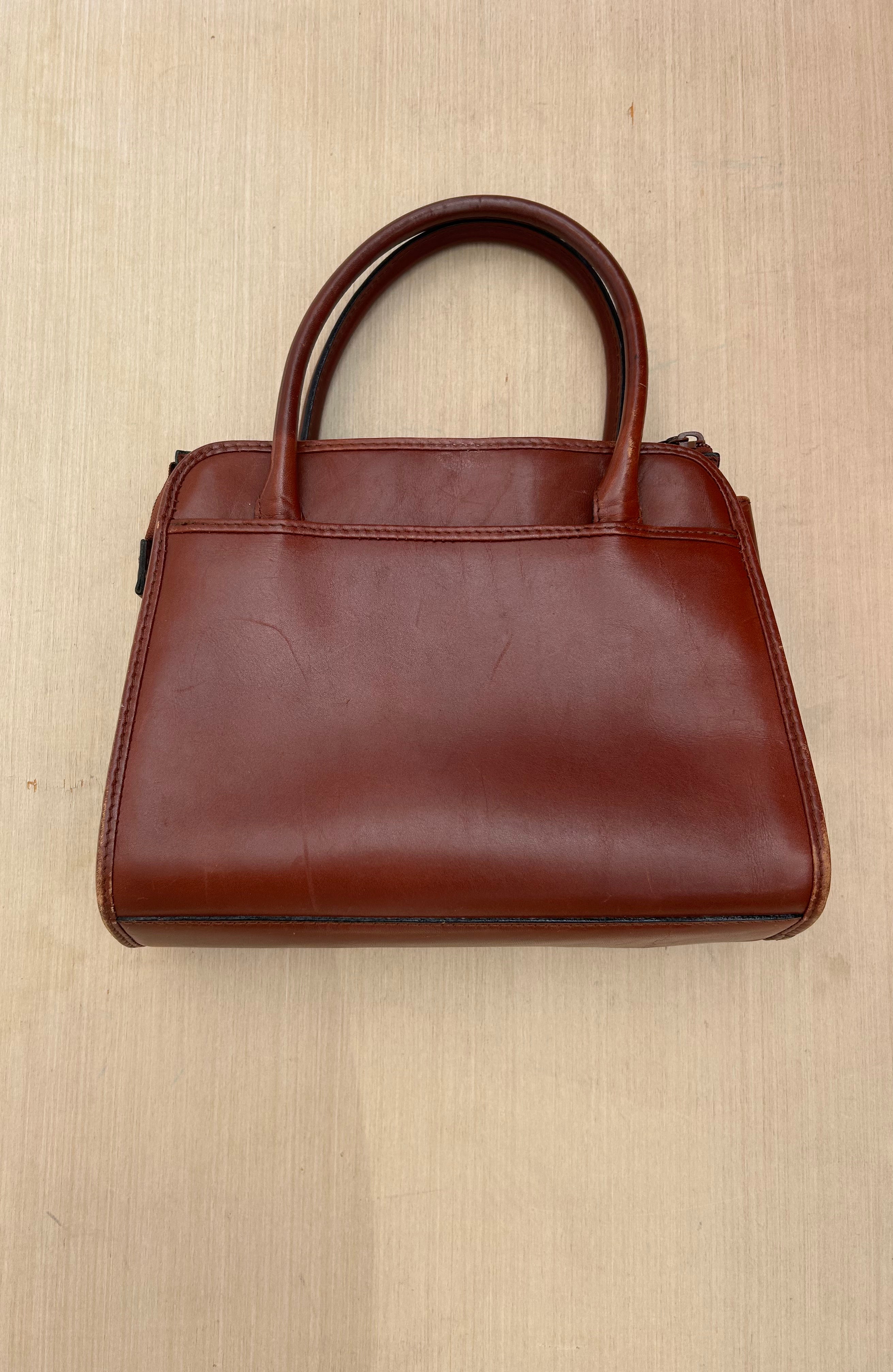 Brown Woven leather bag