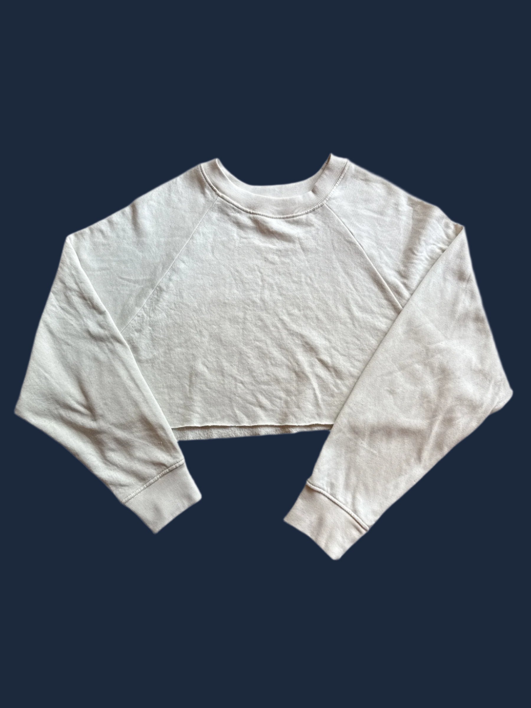 cream vestique pullover cropped ls, M