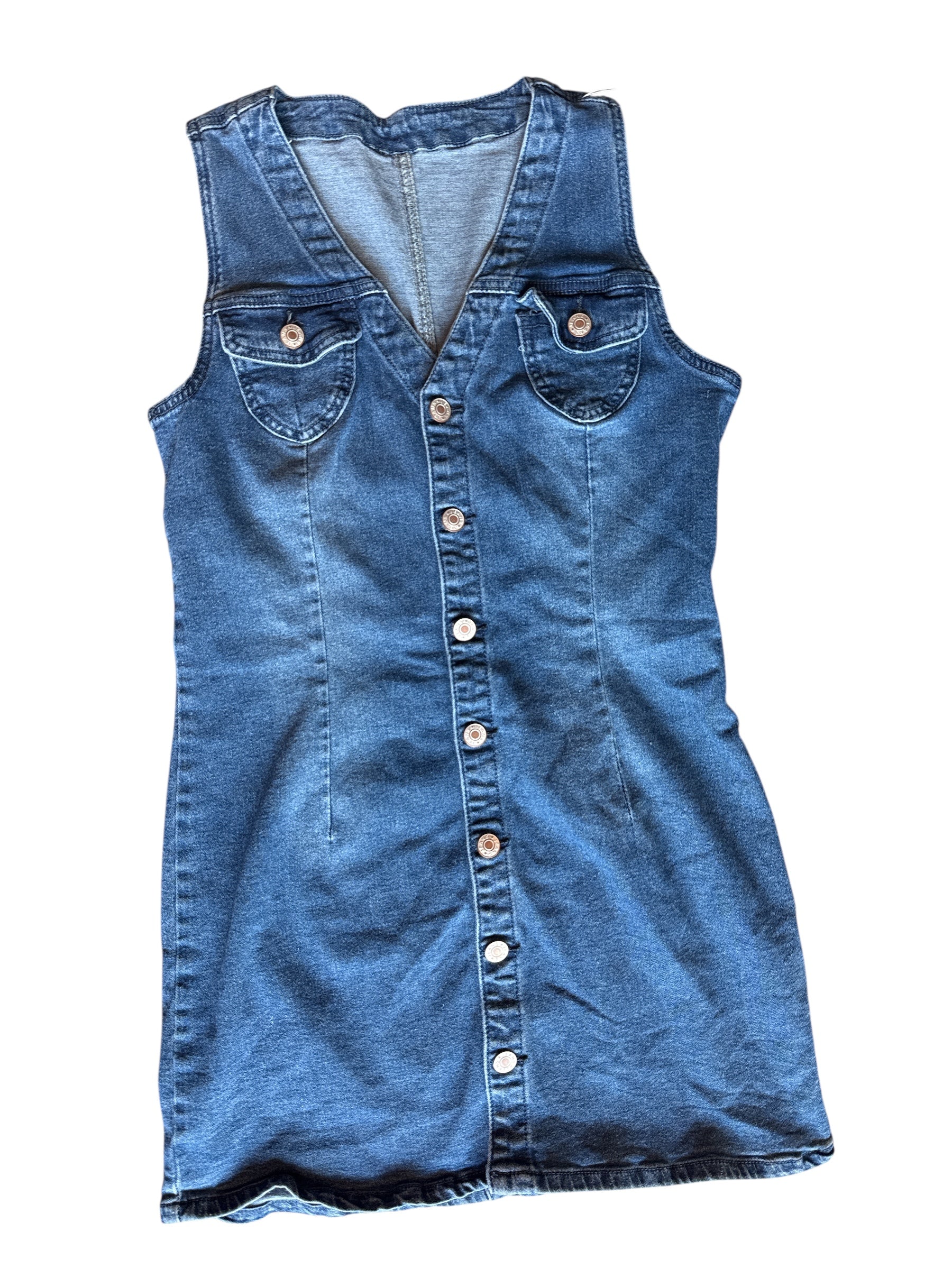blue jeans denim mini dress, s