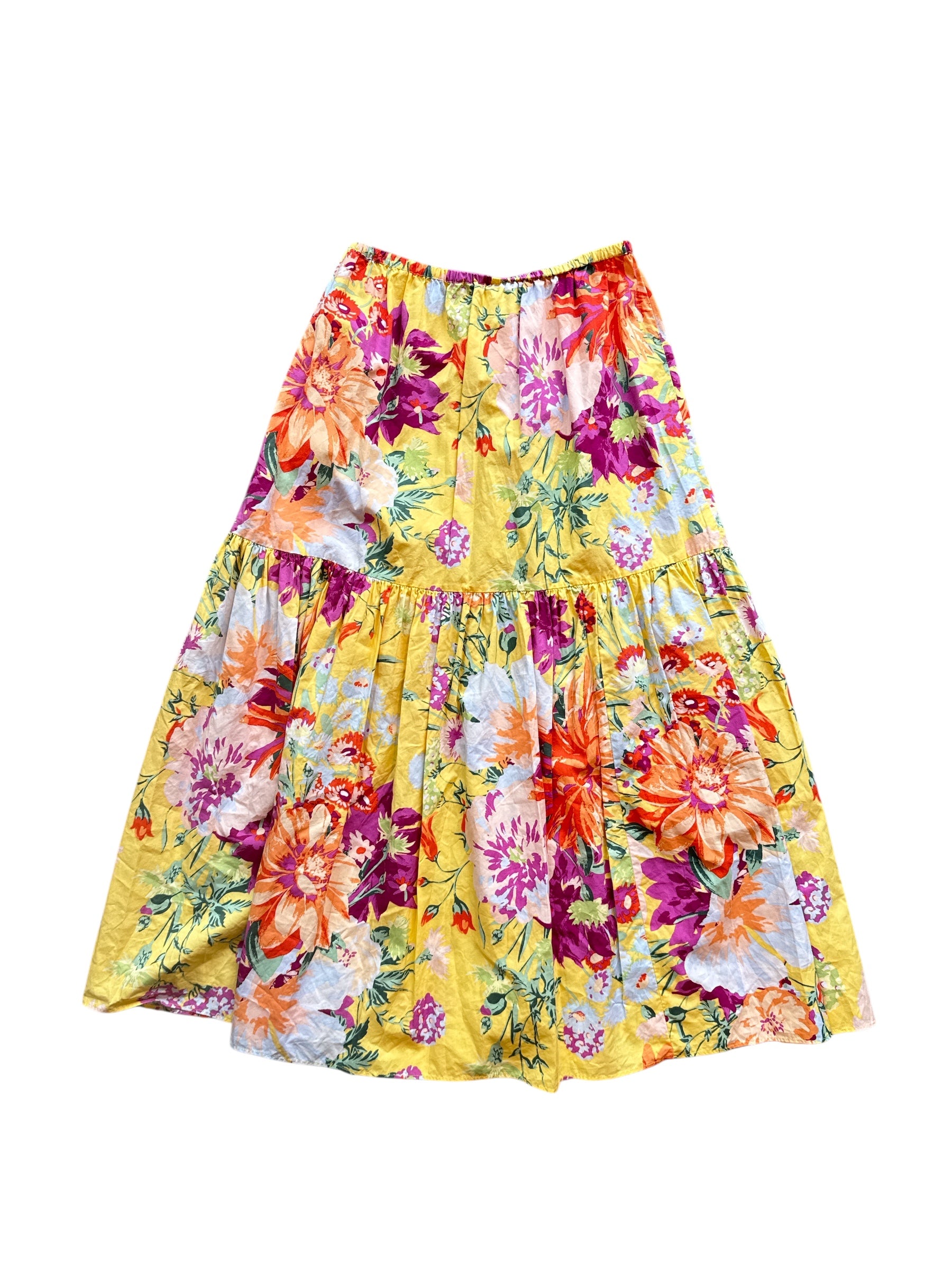 yellow purple h&m floral maxi, s