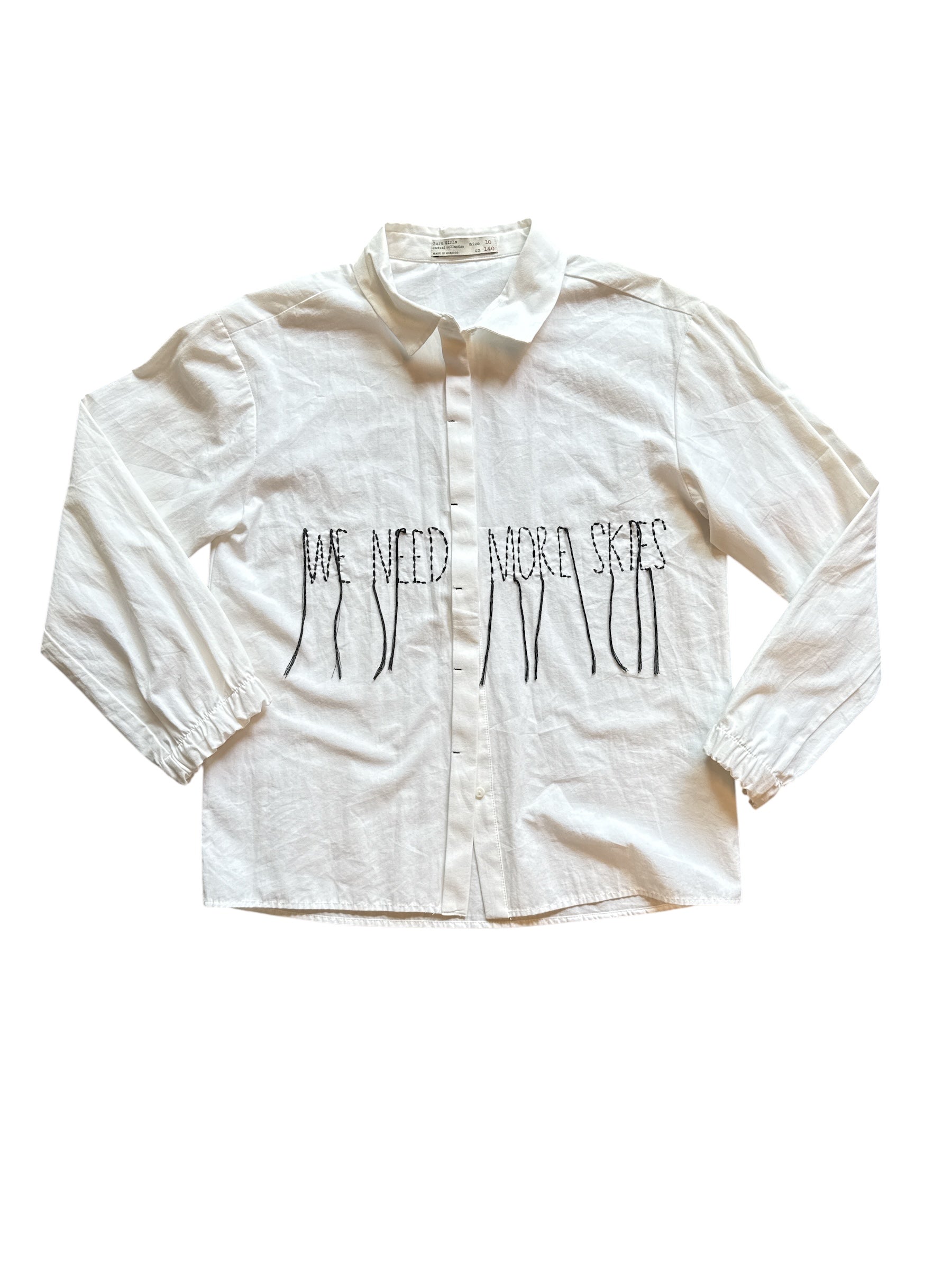 white zara more skies ls top, s