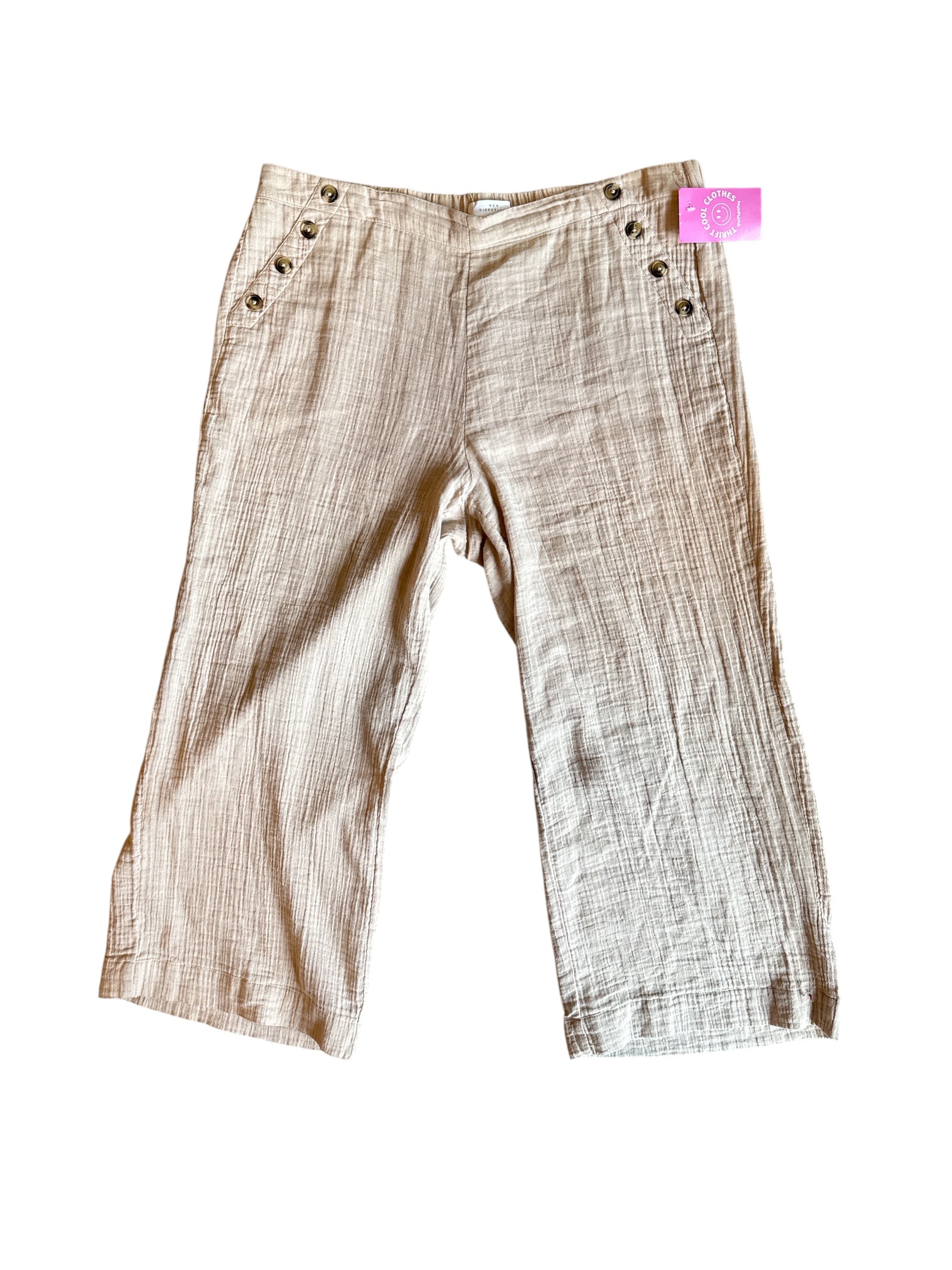 beige new directions linen pant, M