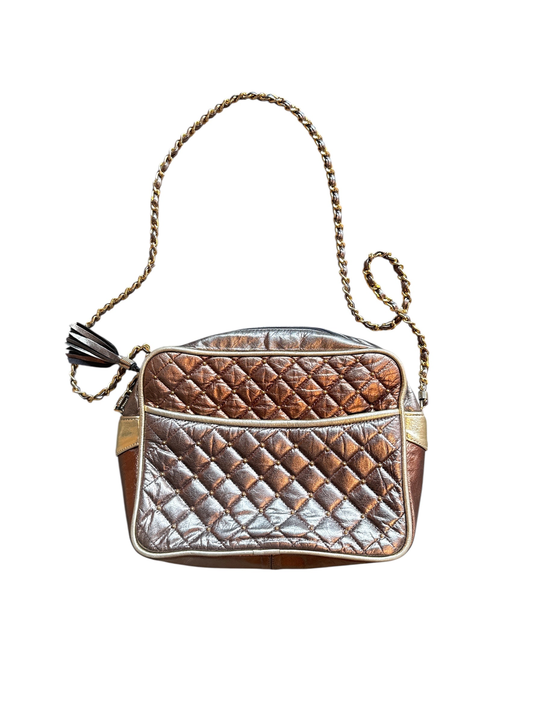 gold silver pinky mixed metallic leather purse