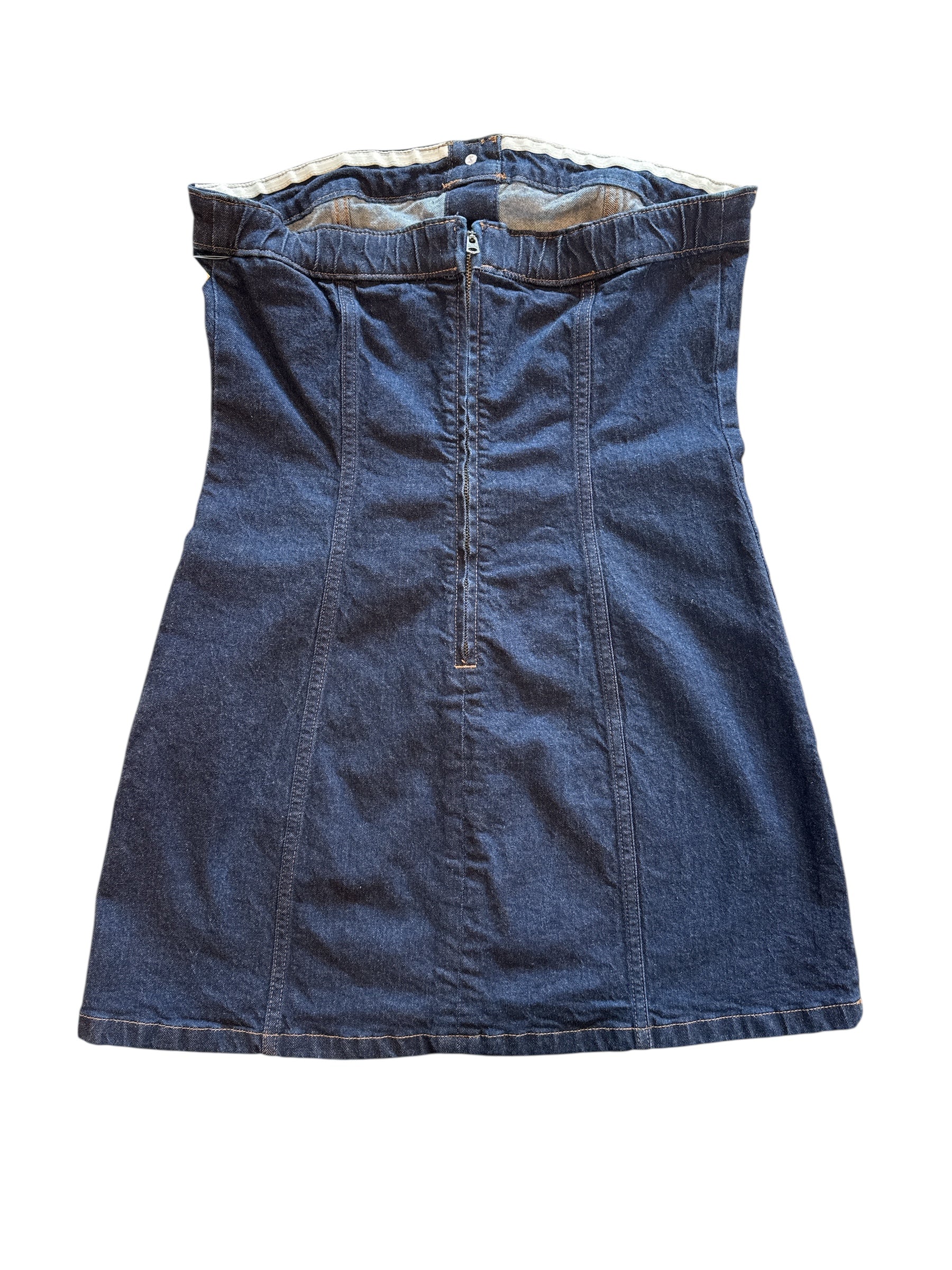 Blue Abercrombie & Fitch Denim strapless dress, M