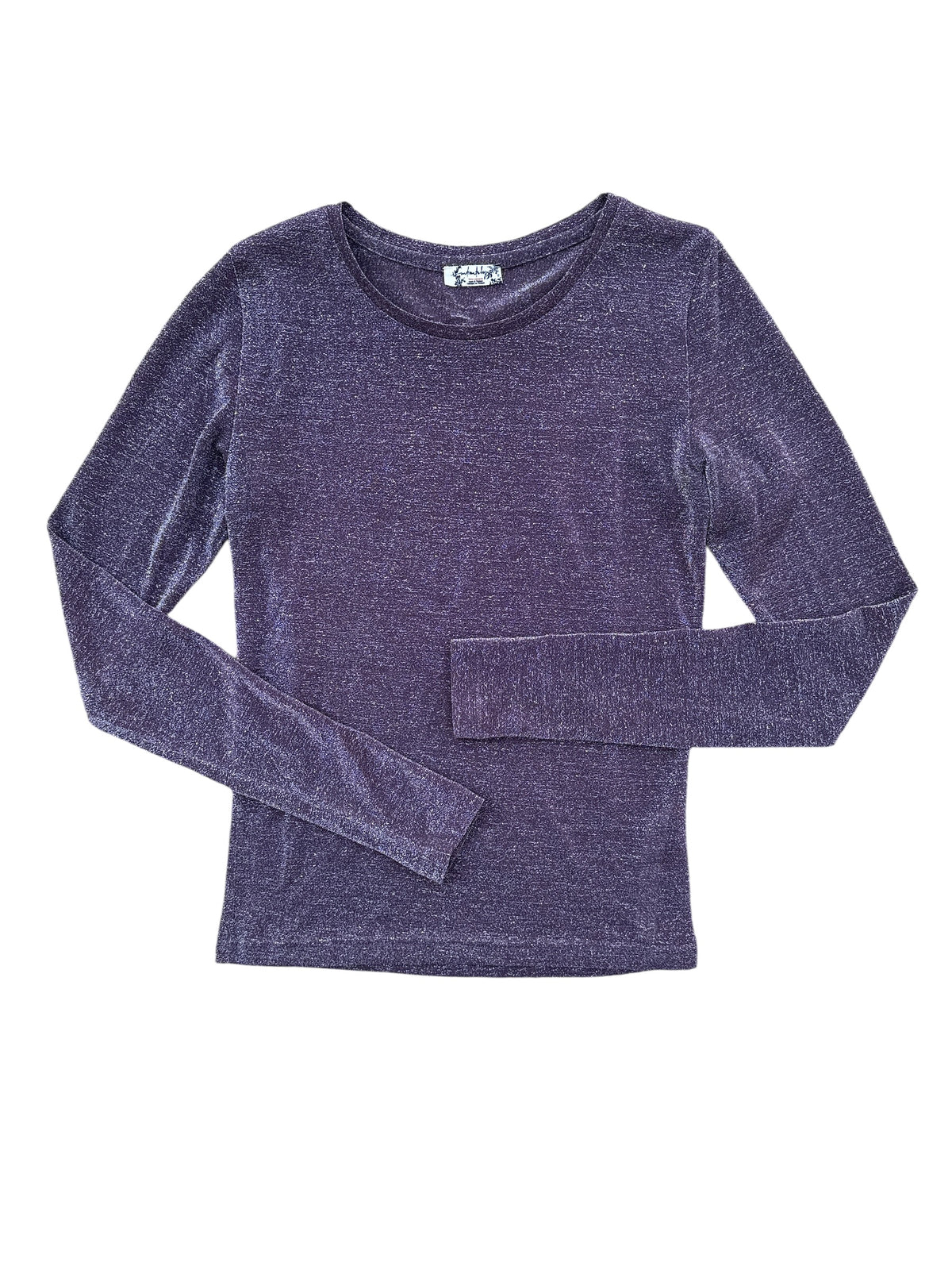 purple free people sparkle mesh top, xs