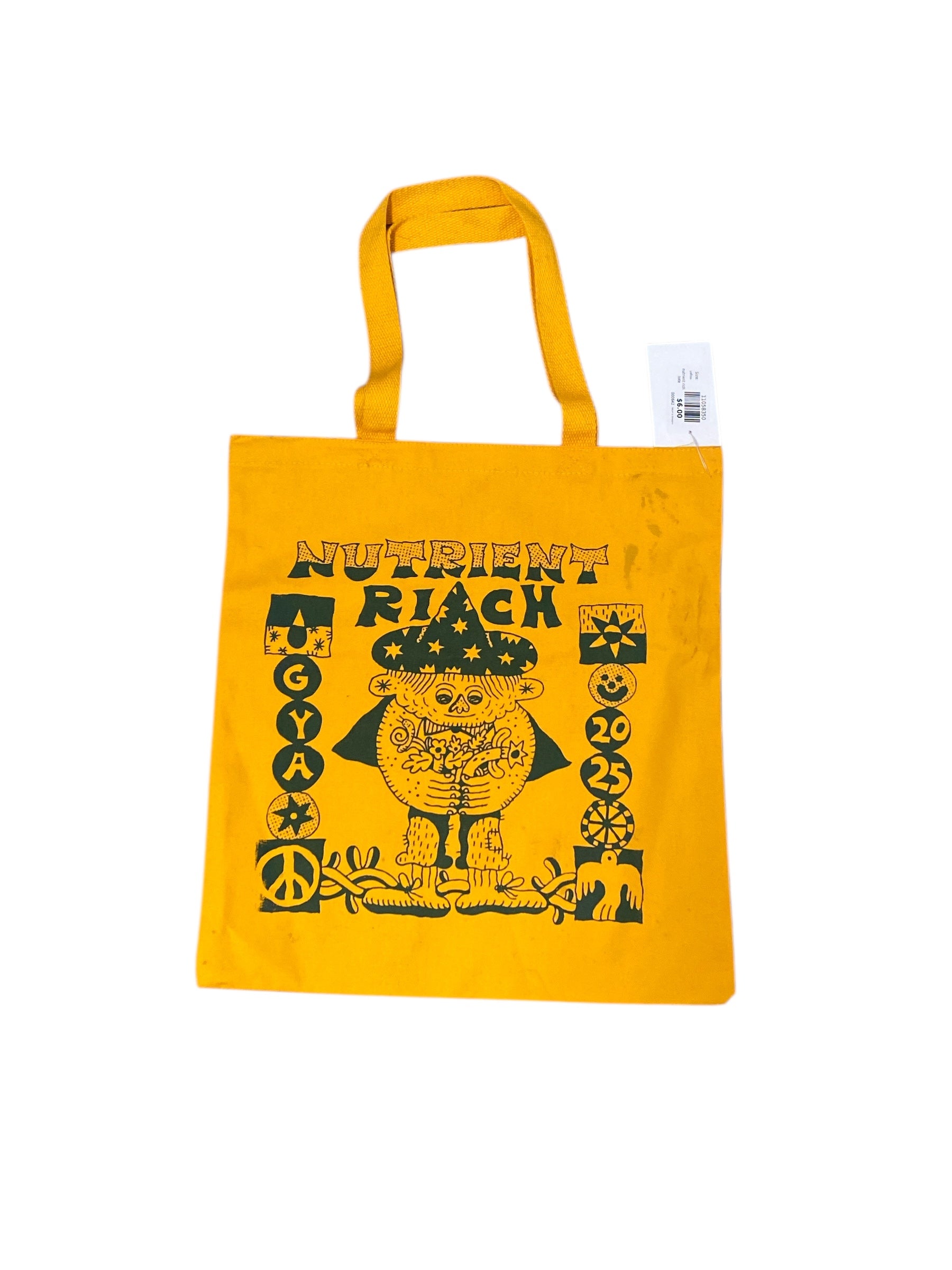 yellow nutrient rich tote