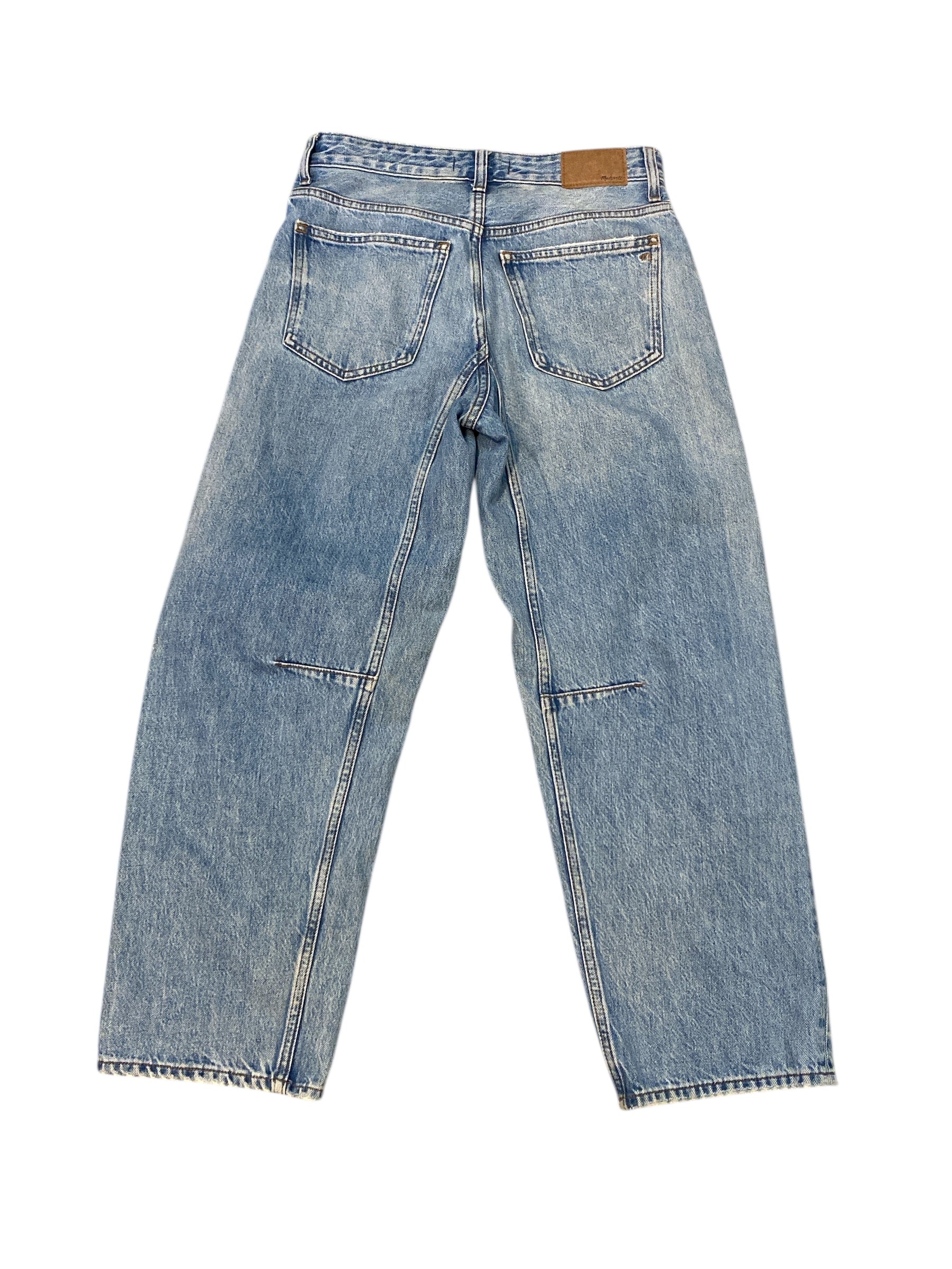 light blue madewell the darted barrel leg jeans, 23