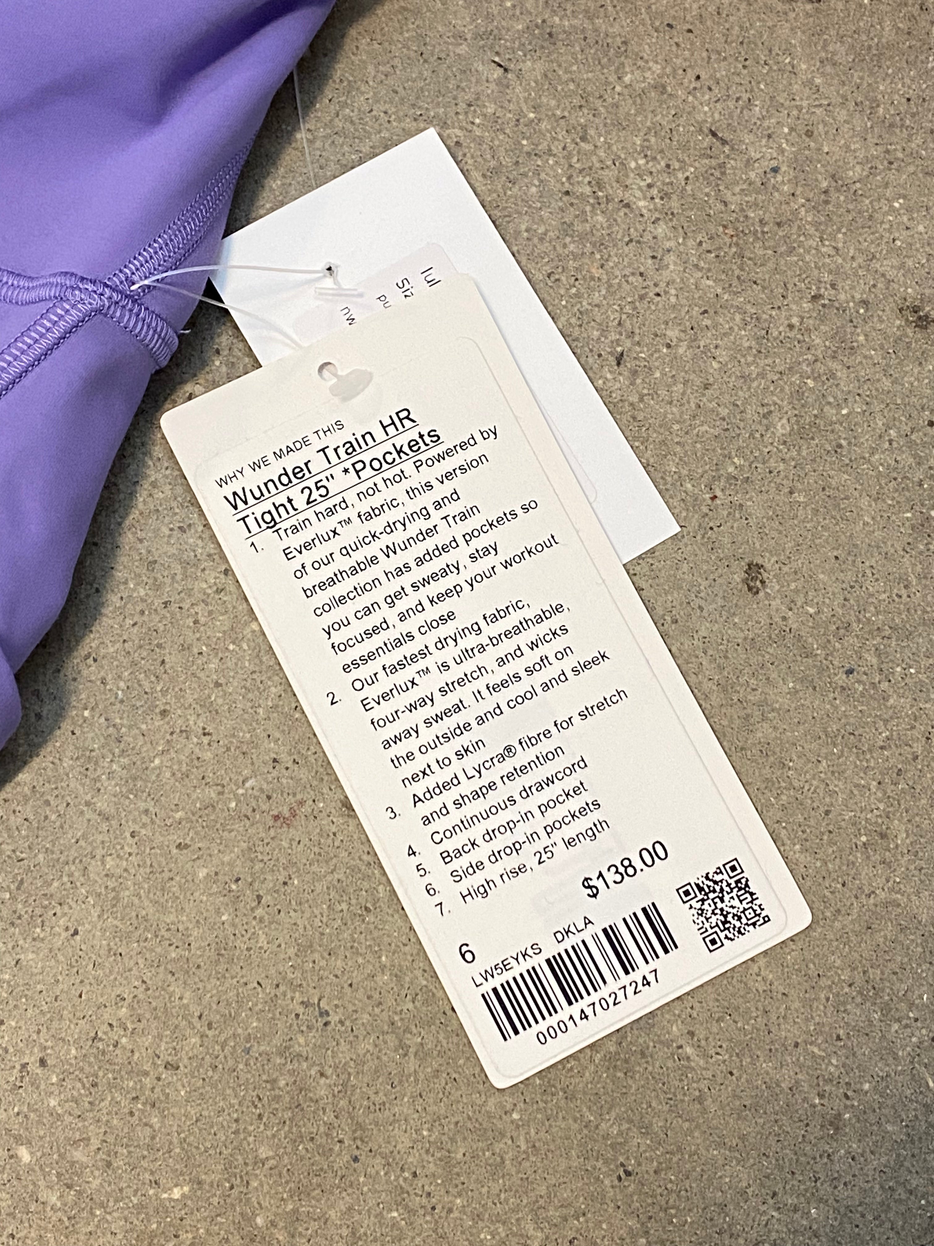 purple lululemon nwt leggings, 6