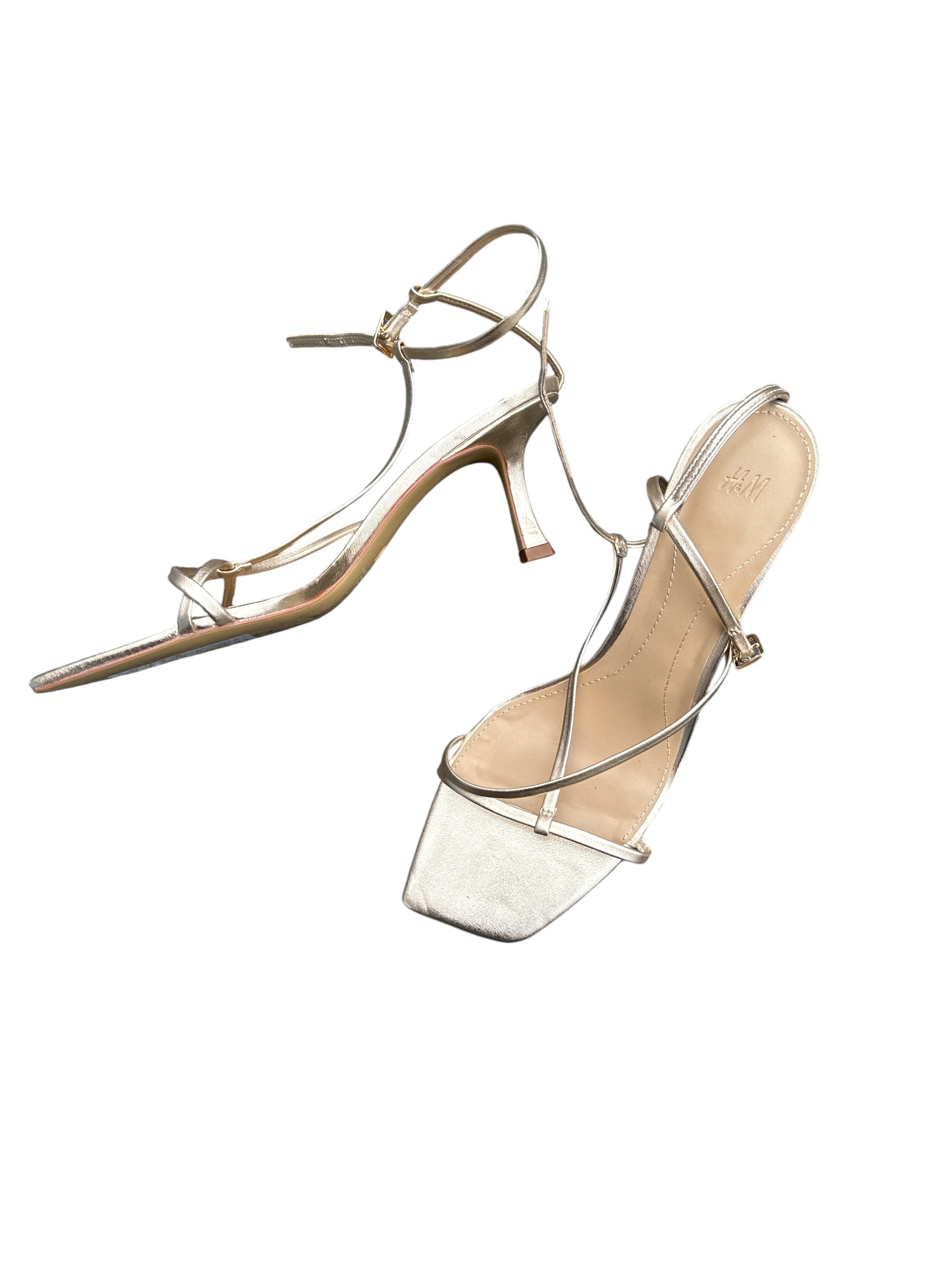 gold hm strappy heel, 8.5