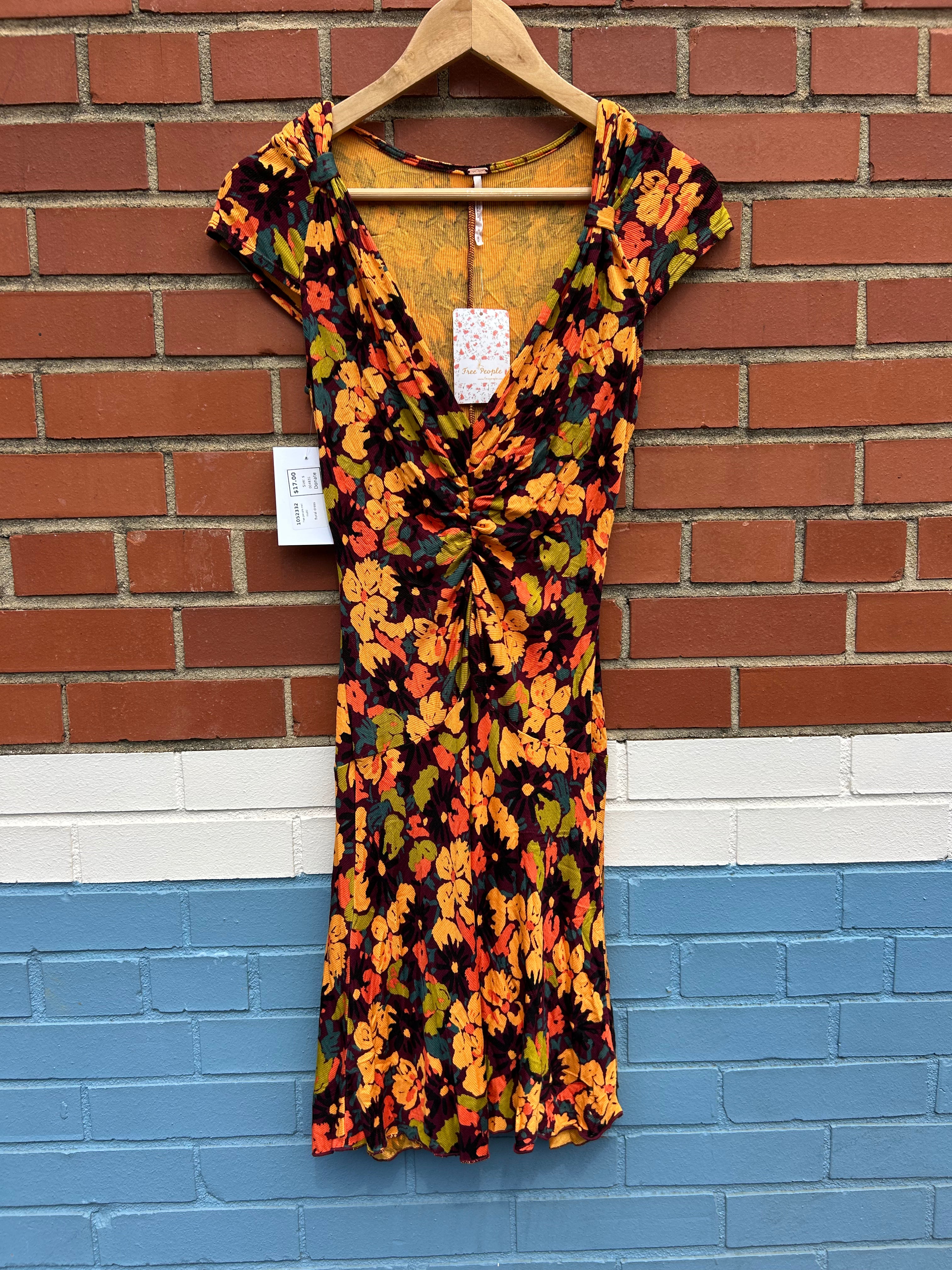 multi free people nwt floral dress, s
