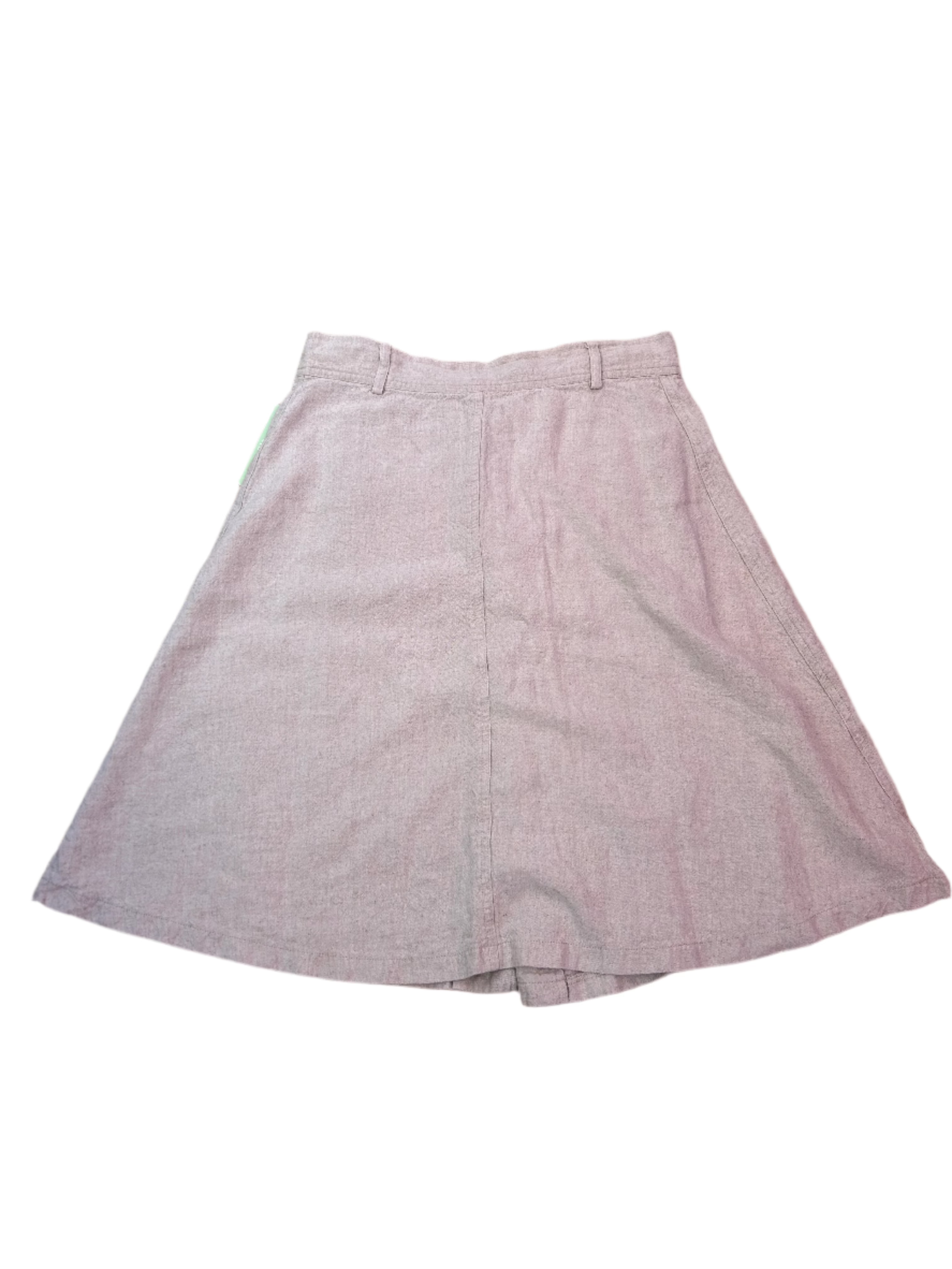 creme urban outfitters mini button linen skirt, m